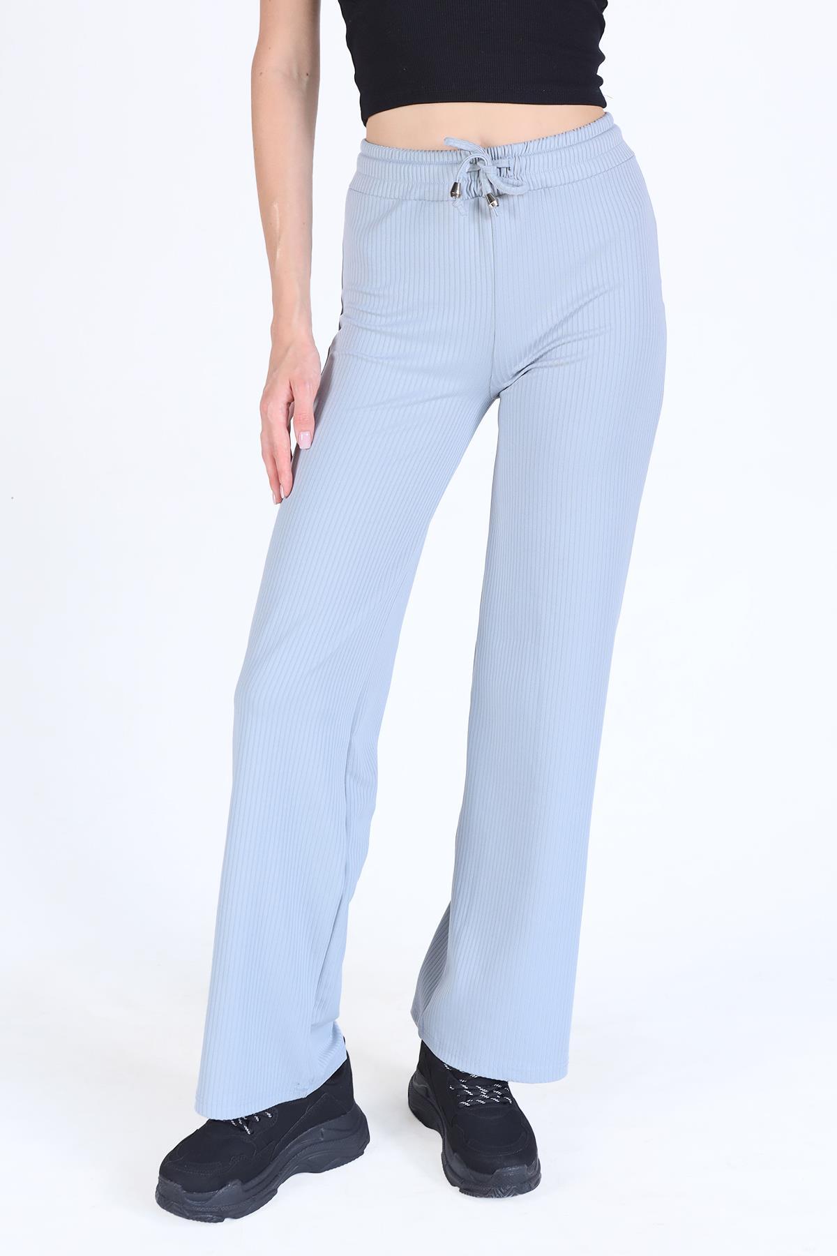 Gümüş Bel Lastikli Pantolon 9035M - 2