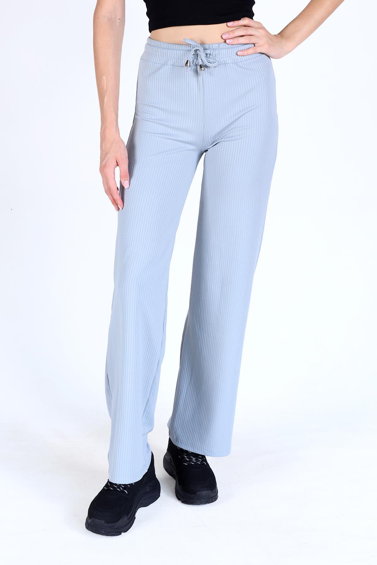 Gümüş Bel Lastikli Pantolon 9035M - 5