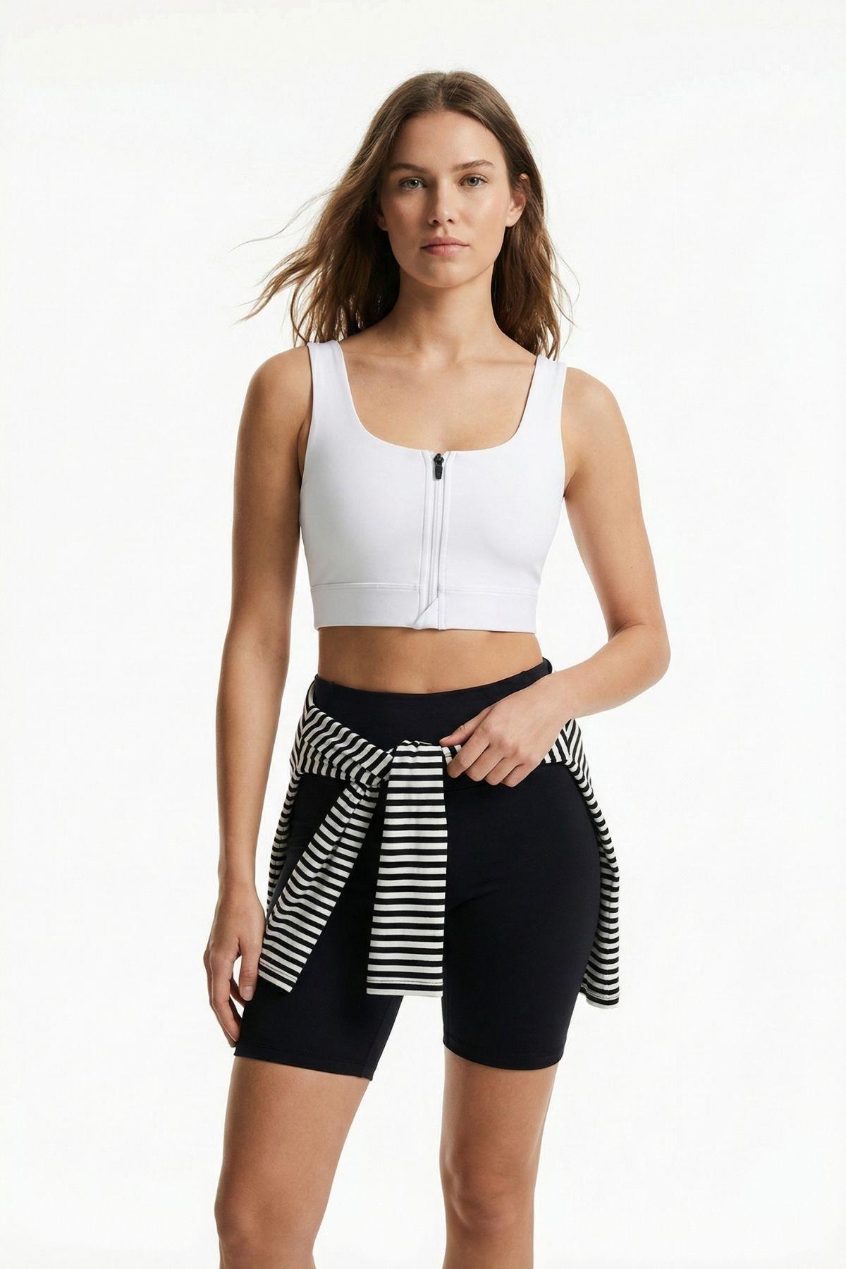 9039 Fermarlı Kaplı Bustiyer Beyaz - 2