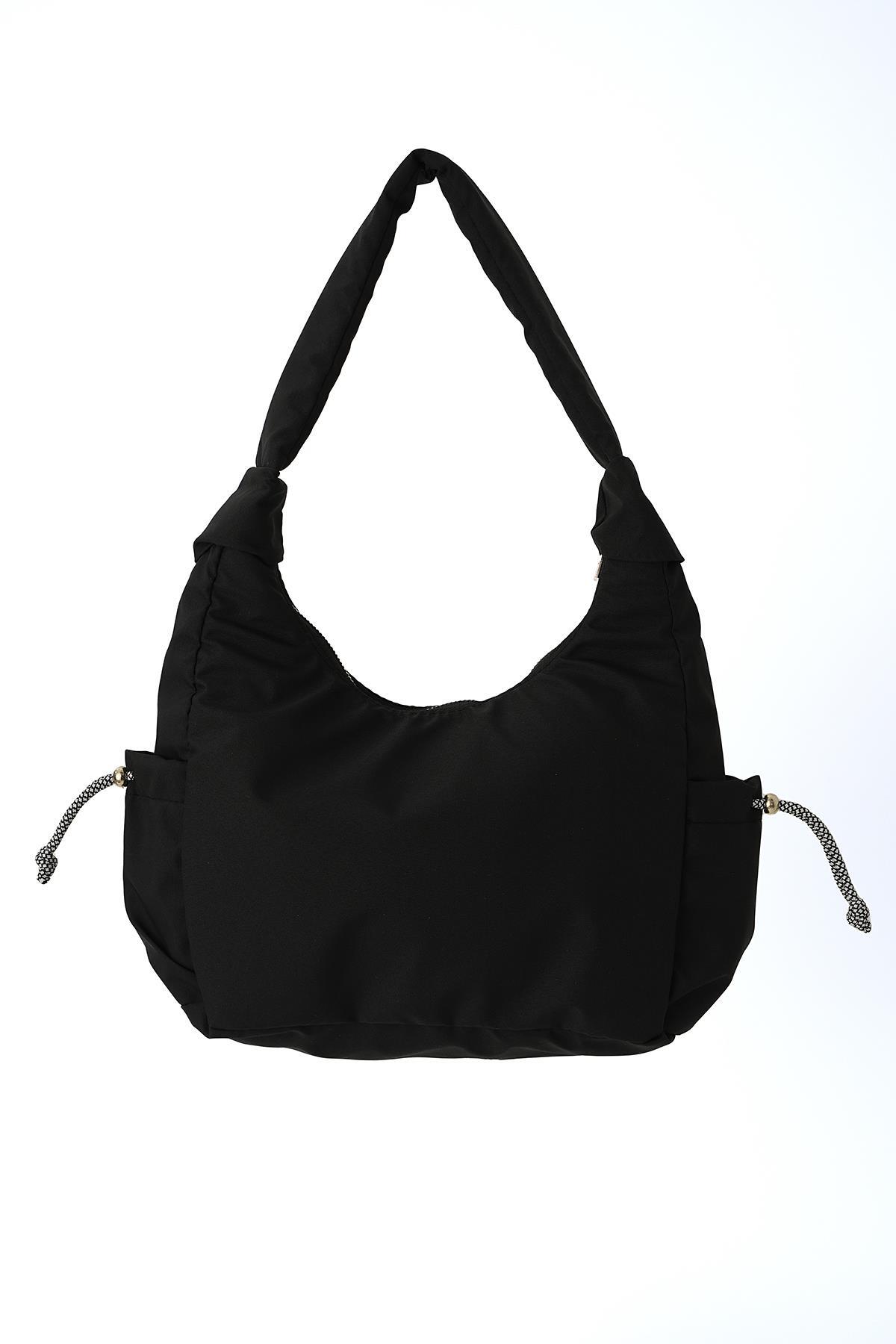 Siyah Yan Cep Detay Çanta 9053 - 1