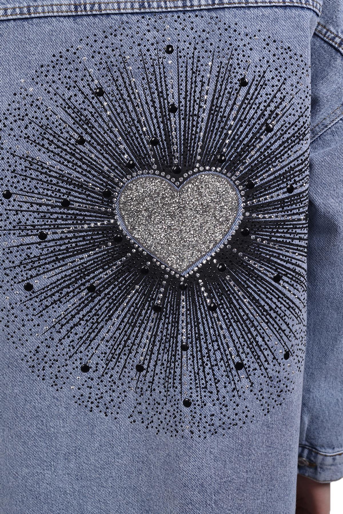 Buzkar Yıldız Taşlı Jean Ceket 9064 - 5