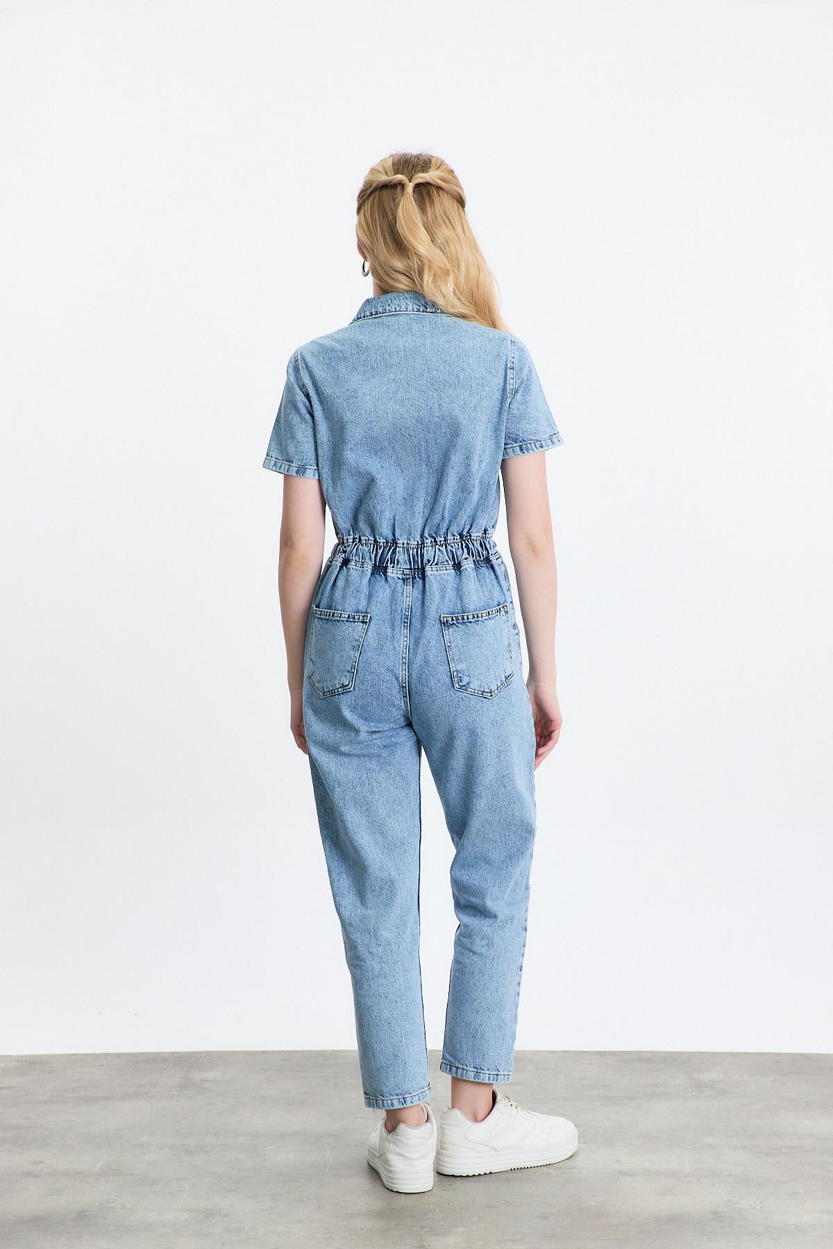 Buzkar Bağcık Detay Kısa Kol Salopet 9078 - 5