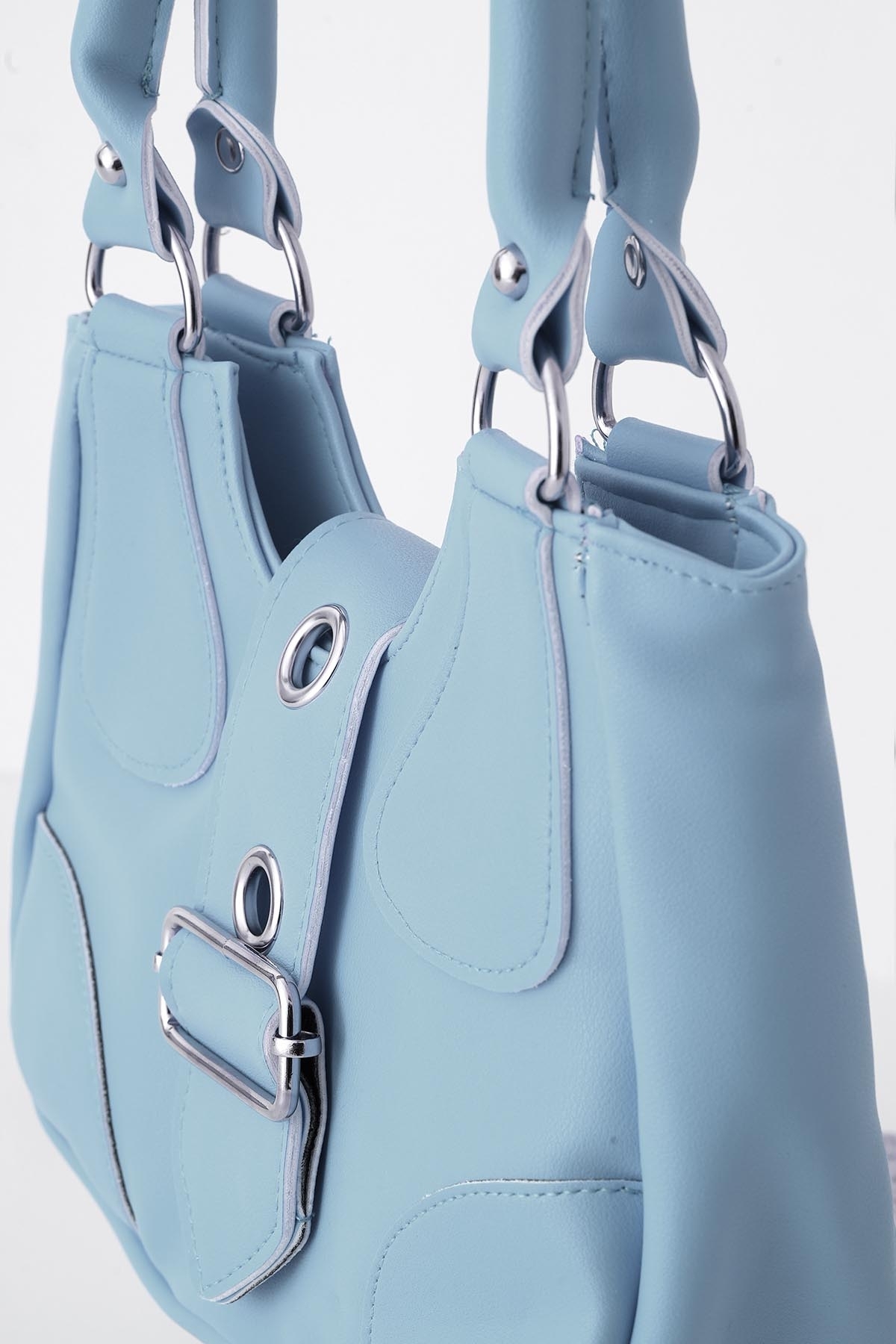 9090 Tokalı Çanta Mavi - 4