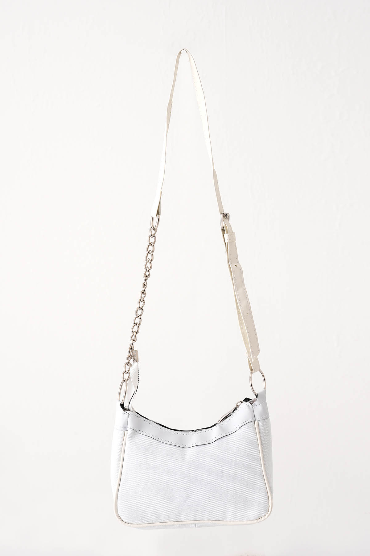 Beyaz Paris Baskılı Çanta 9102 - 2