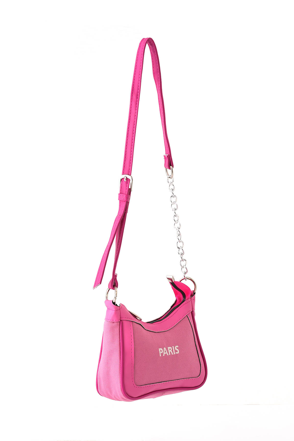 9102 Paris Baskılı Çanta Pembe - 3