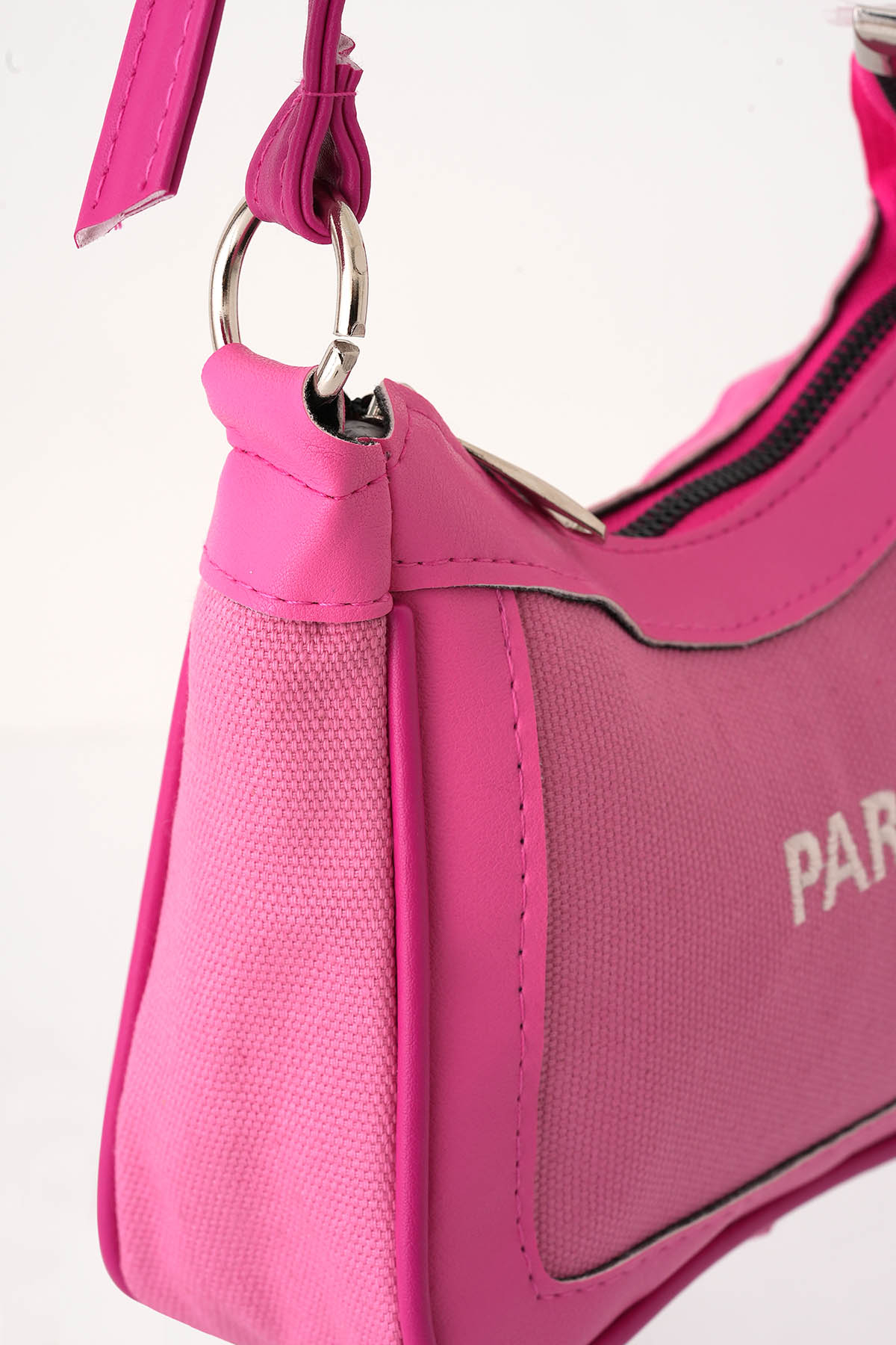 9102 Paris Baskılı Çanta Pembe - 4