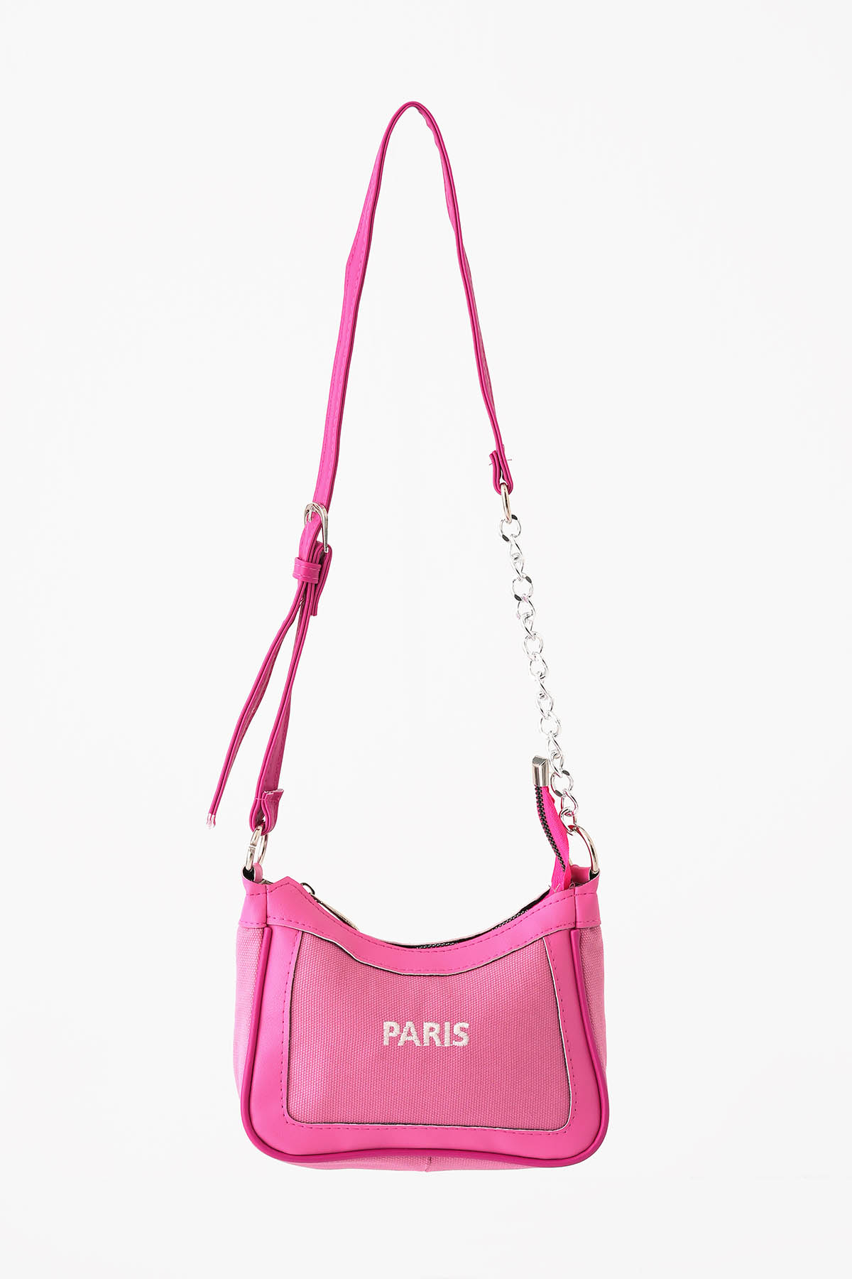 Pembe Paris Baskılı Çanta 9102 - 1