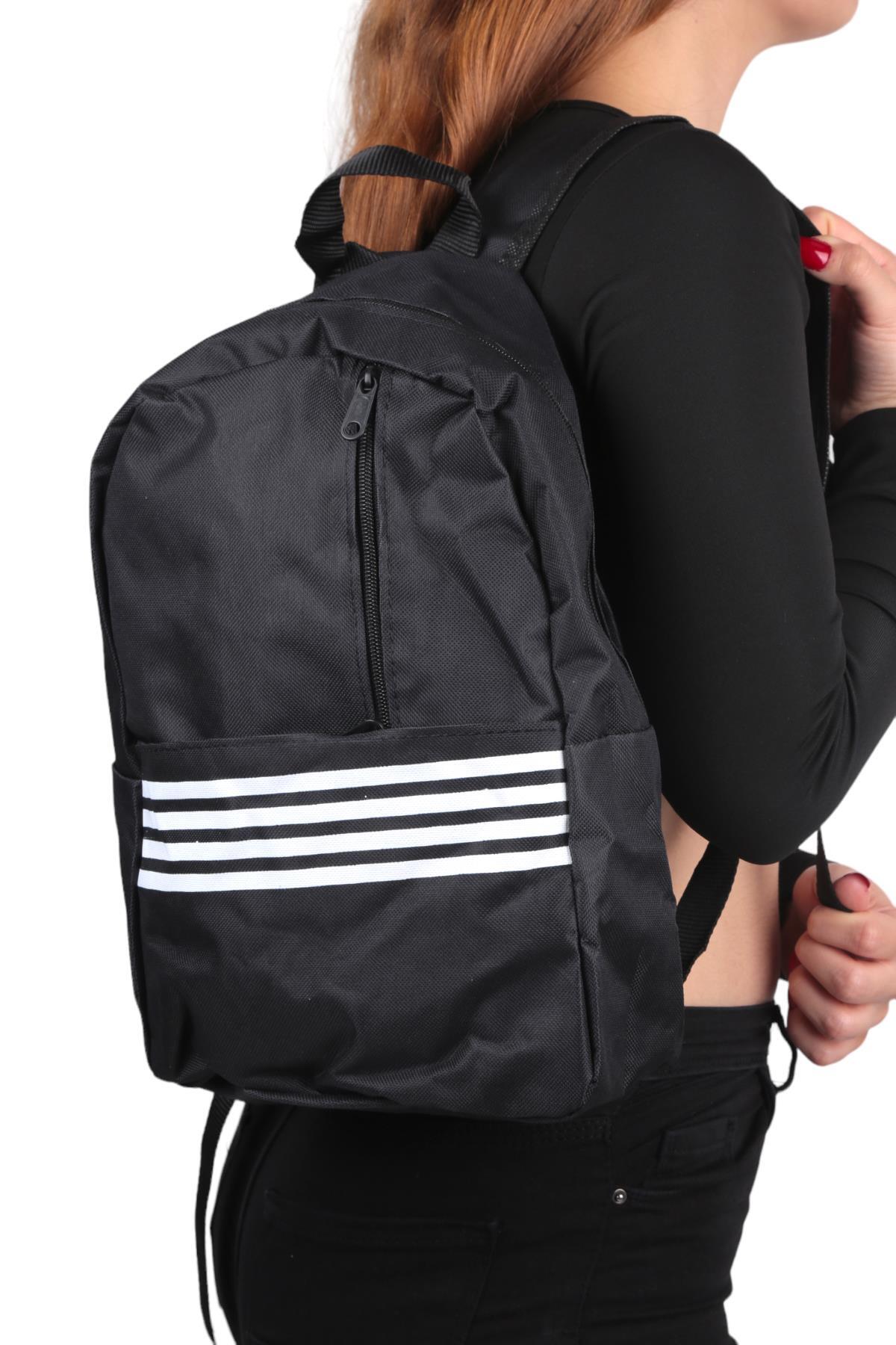 9118 Dik Fermuarlı Sırt Çantası Siyah - 3