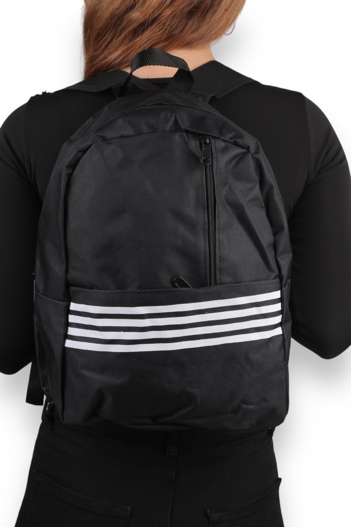 Siyah Dik Fermuarlı Sırt Çantası 9118 - 4