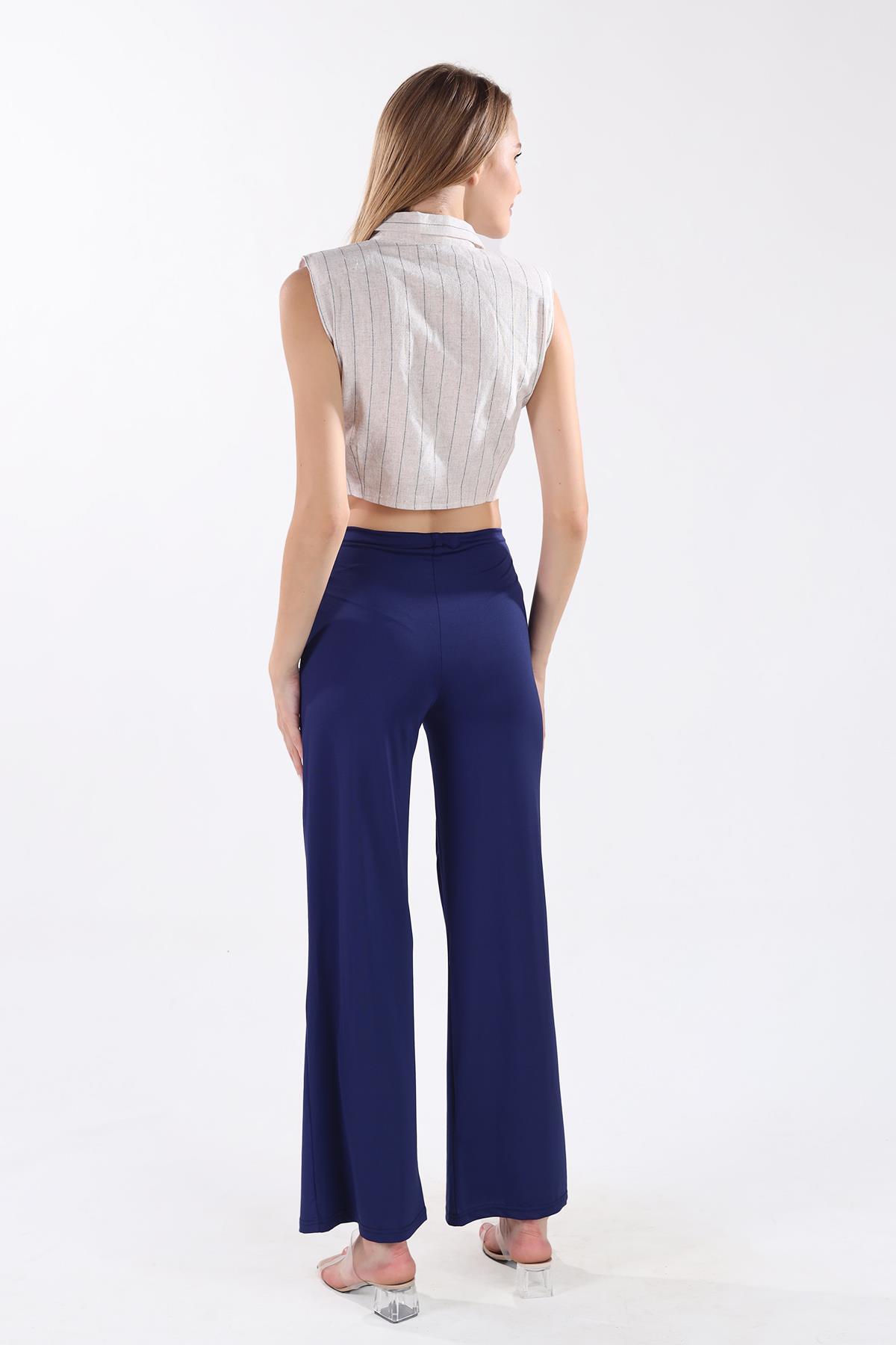 Laci Bel Lastikli Bol Paça Pantolon 9138M - 5