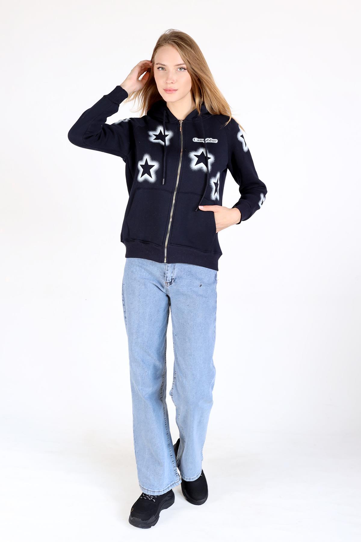 Laci Yıldız Baskı Fermuarlı Sweat 9139M - 2