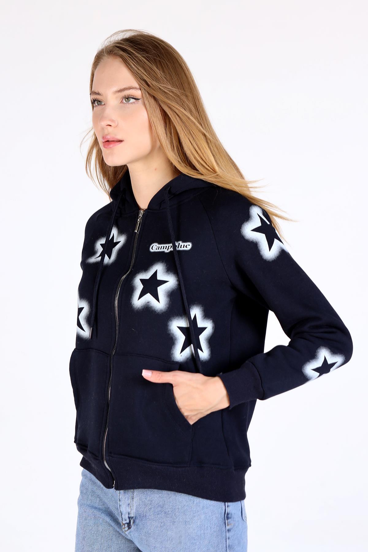 Laci Yıldız Baskı Fermuarlı Sweat 9139M - 3