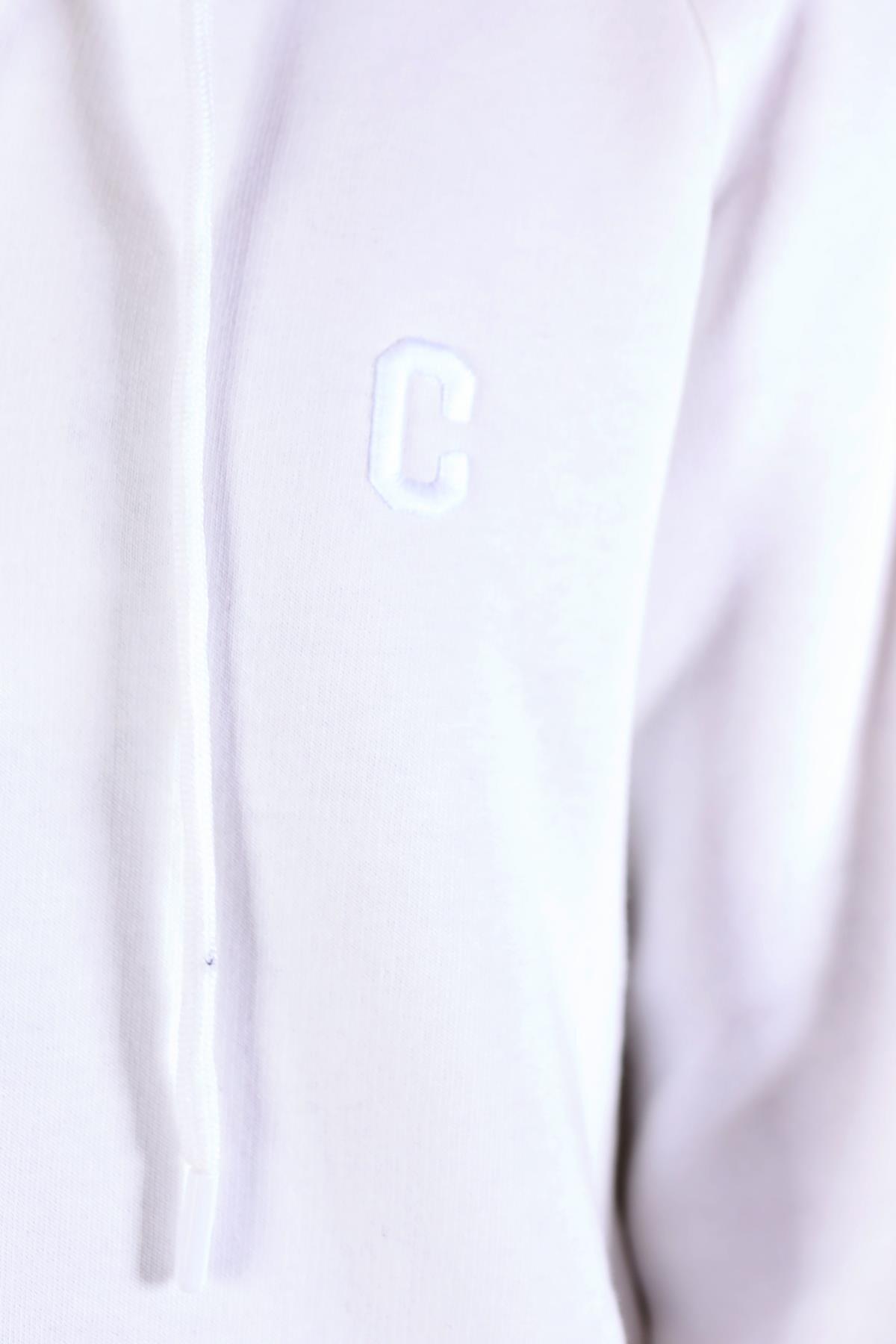 Ekru Yarım Fermuar Detay Cepli Sweat 9140M - 4
