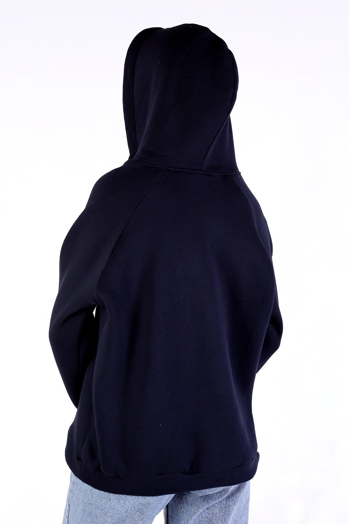 9140M Fermuar Detay Cepli Sweat Laci - 5