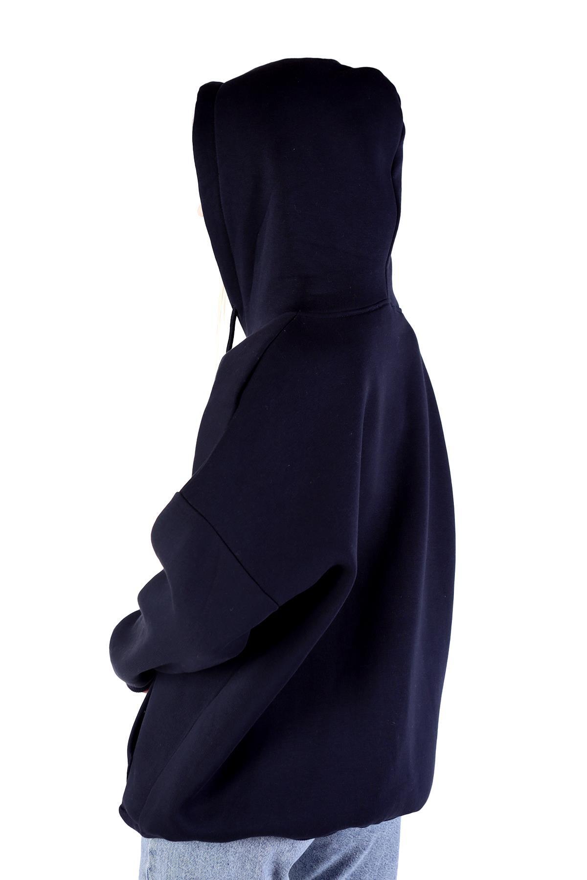 Laci Kalp Nakış Detay Fermuarlı Sweat 9142M - 5