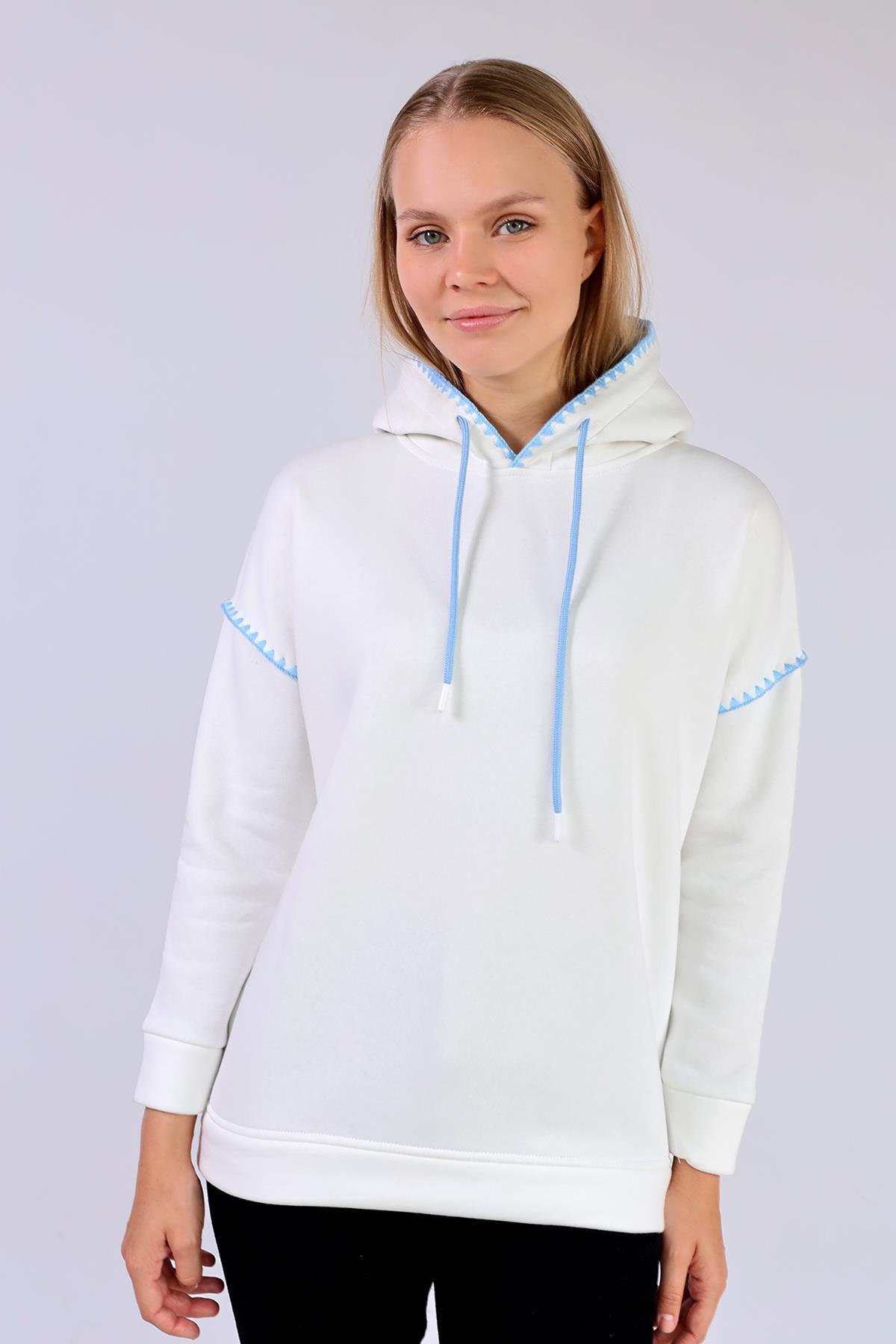 Ekru Kroşat Detay Sweat 9143M - 1