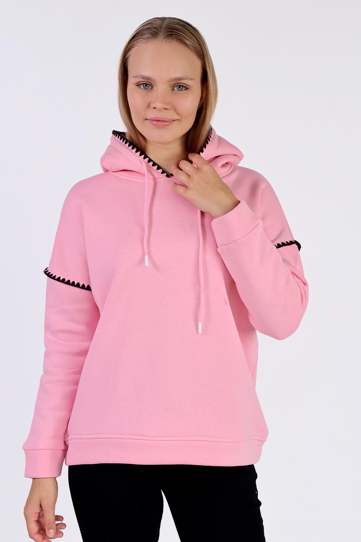 9143M Kroşat Detay Sweat Pembe 
