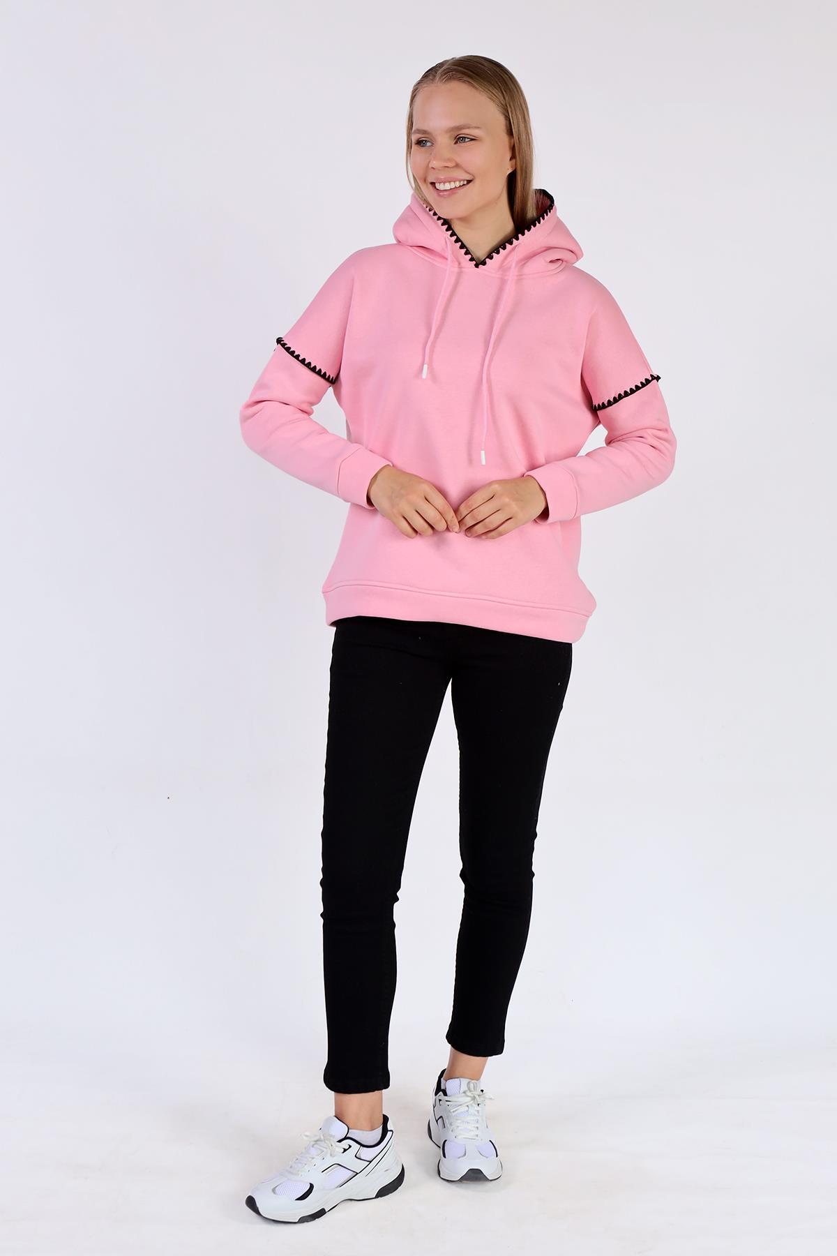 Pembe Kroşat Detay Sweat 9143M - 2