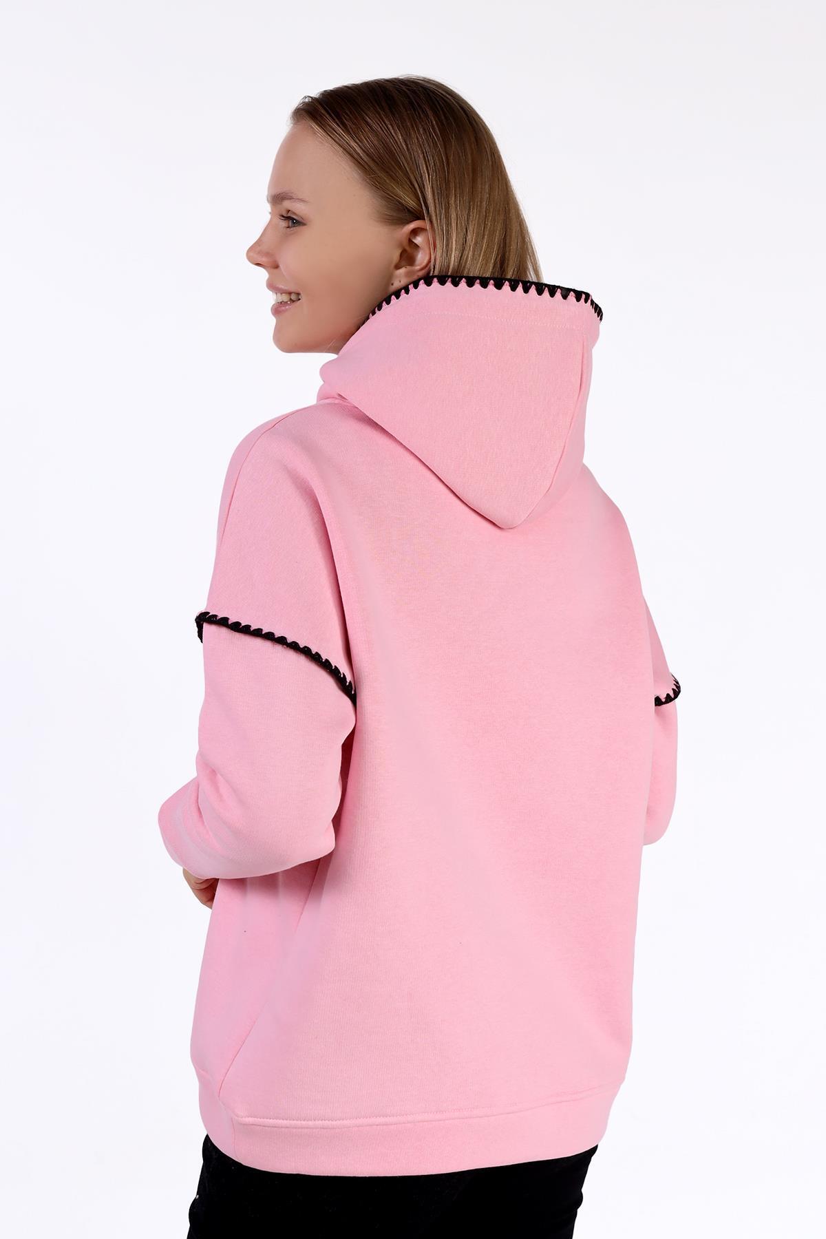 Pembe Kroşat Detay Sweat 9143M - 5