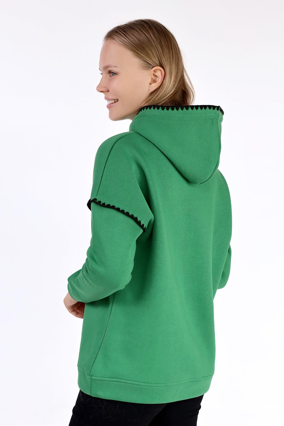 Yeşil Kroşat Detay Sweat 9143M - 5