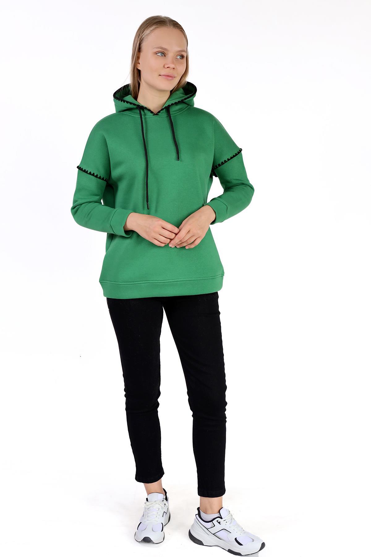 Yeşil Kroşat Detay Sweat 9143M - 6