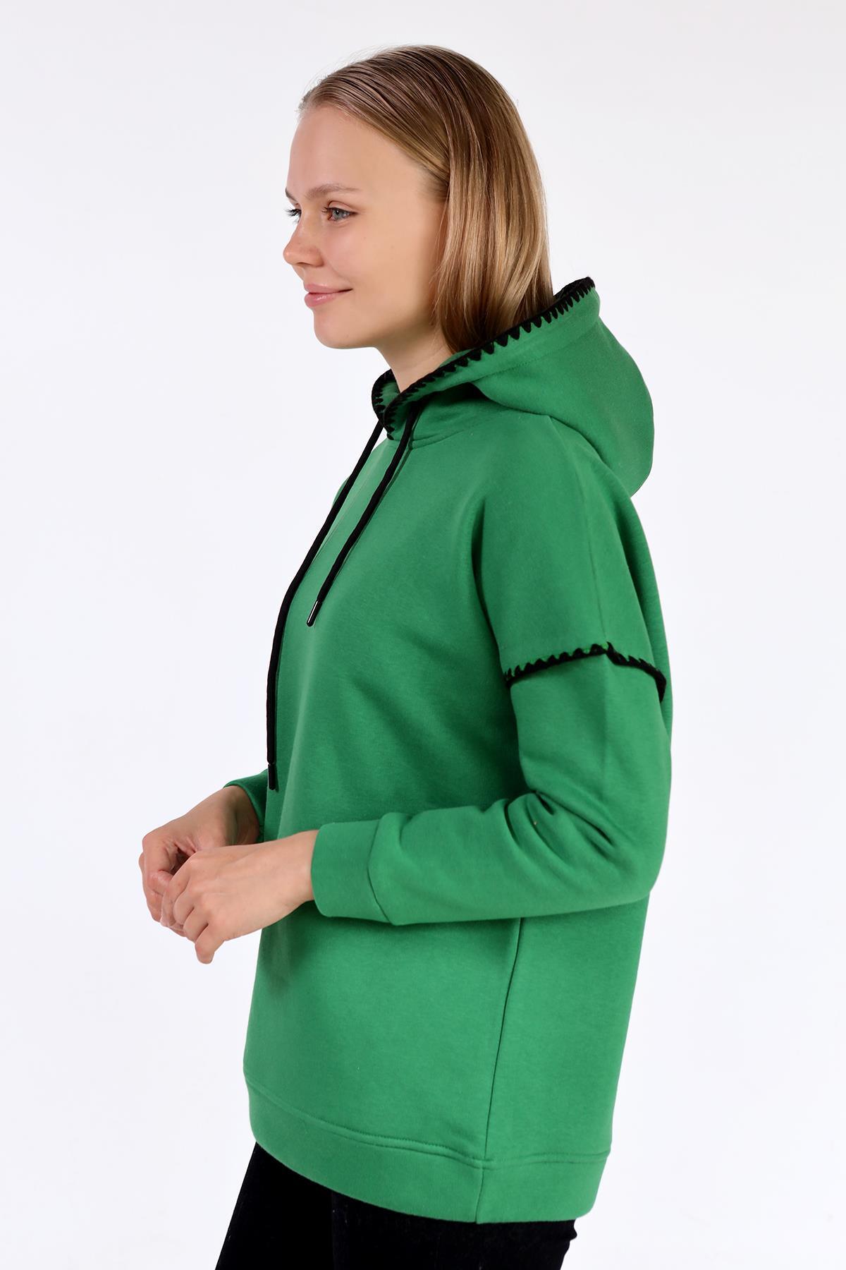 Yeşil Kroşat Detay Sweat 9143M - 7