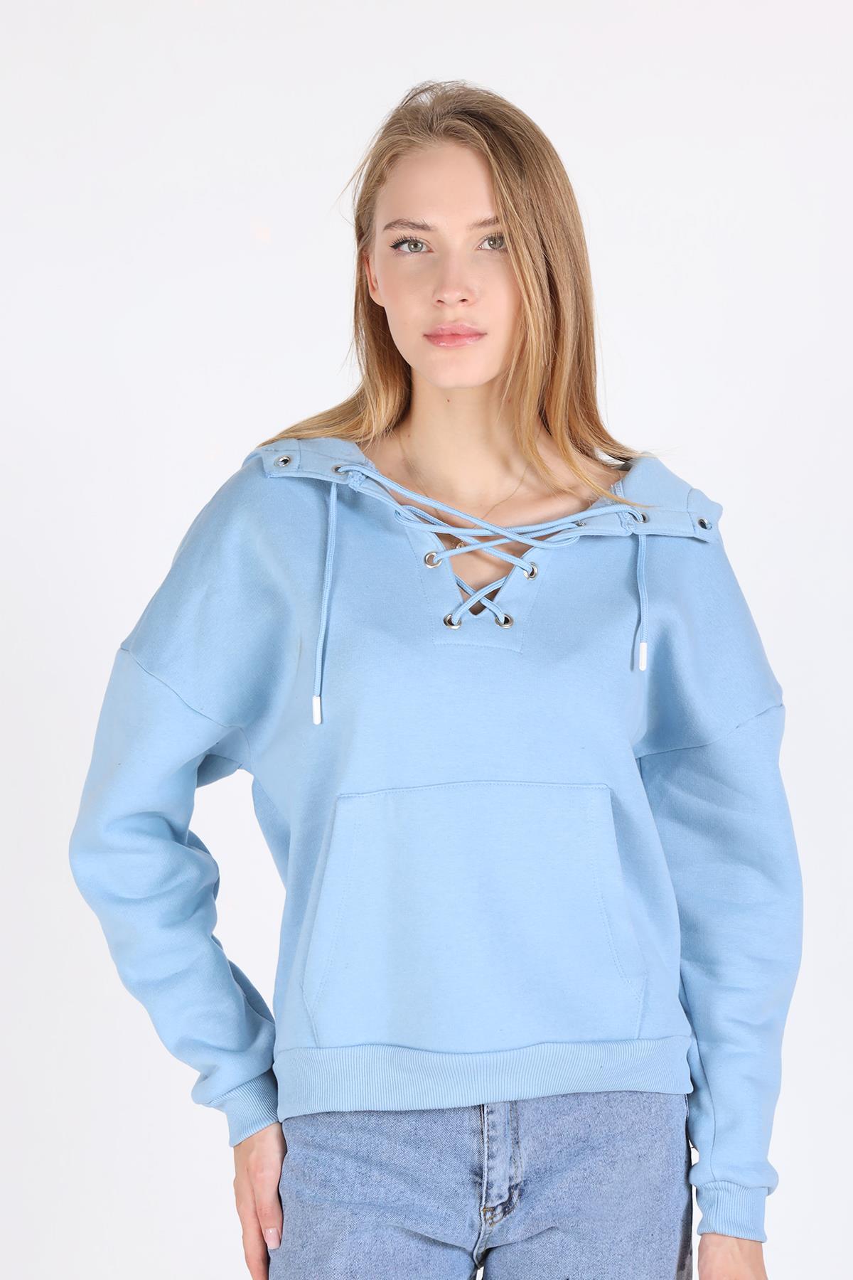 Bebe Mavi Yaka Kuşgözü Detay Sweat 9145M - 1