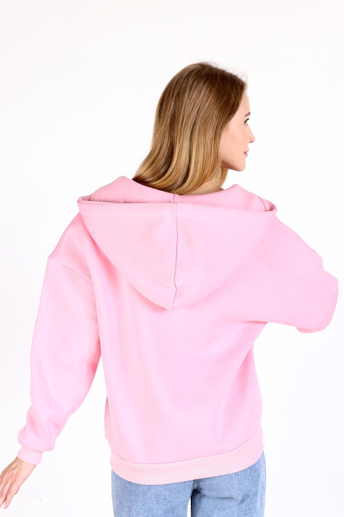 9145M Yaka Bağlama Detay Sweat Pembe - 5