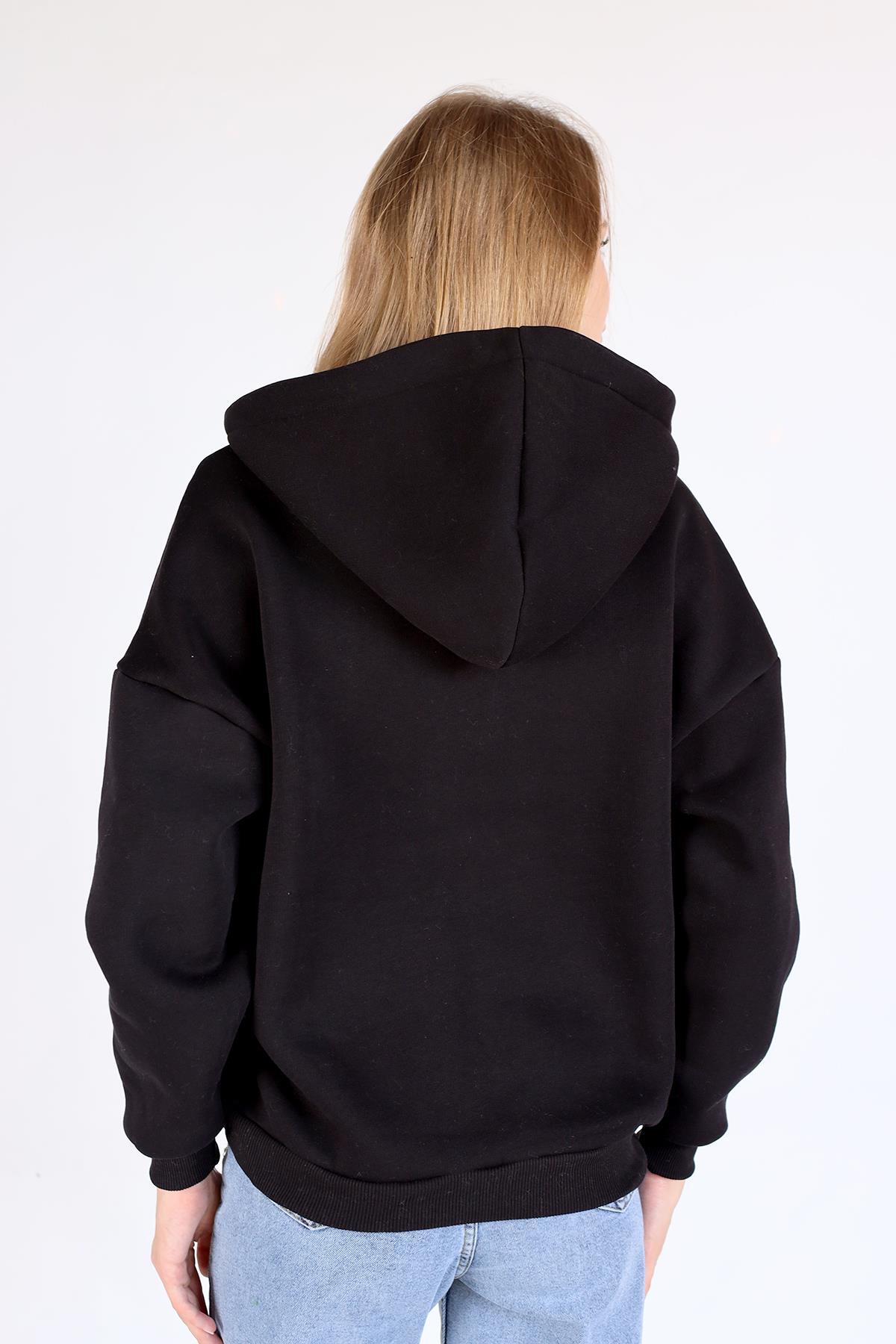 Siyah Yaka Kuşgözü Detay Sweat 9145M - 5