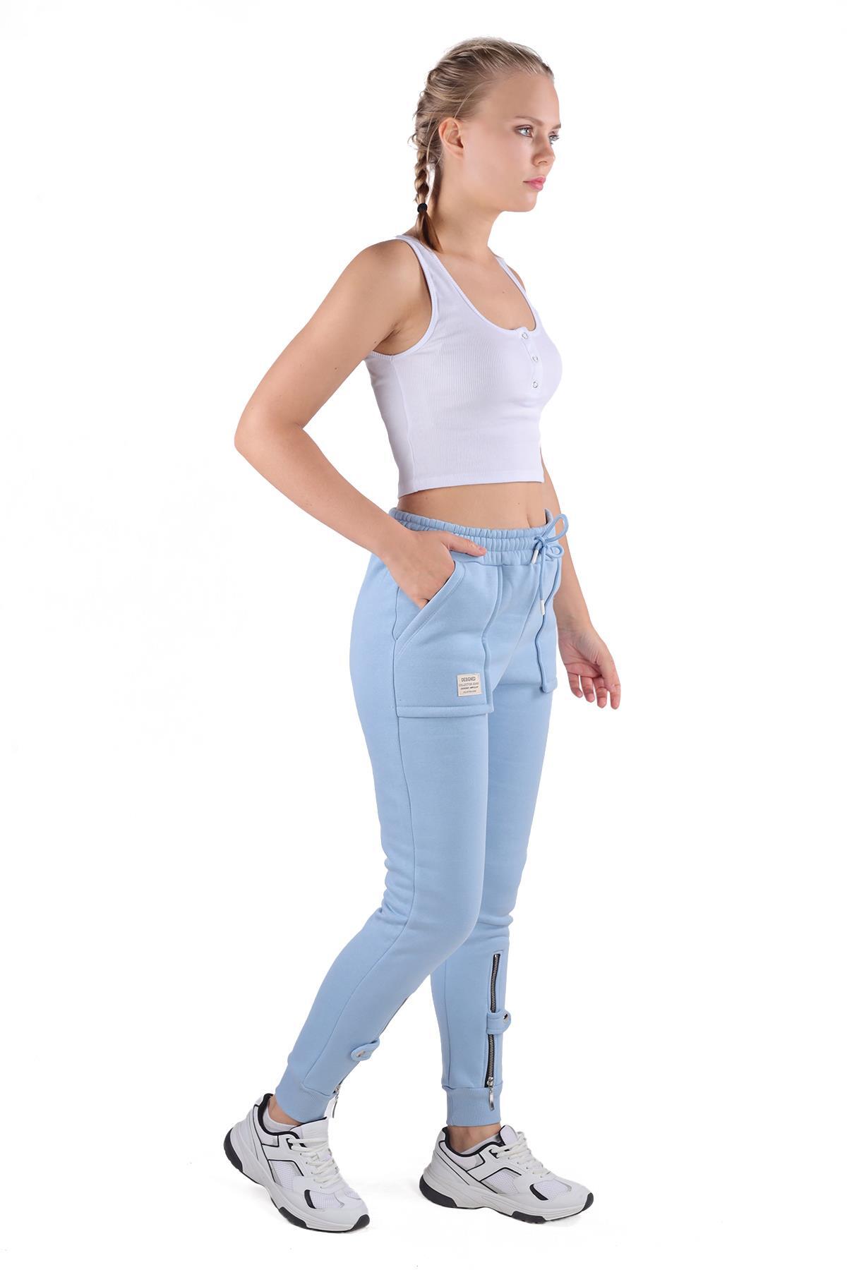 Bebe Mavi Paça Fermuar Detay Eşofman 9146M - 2