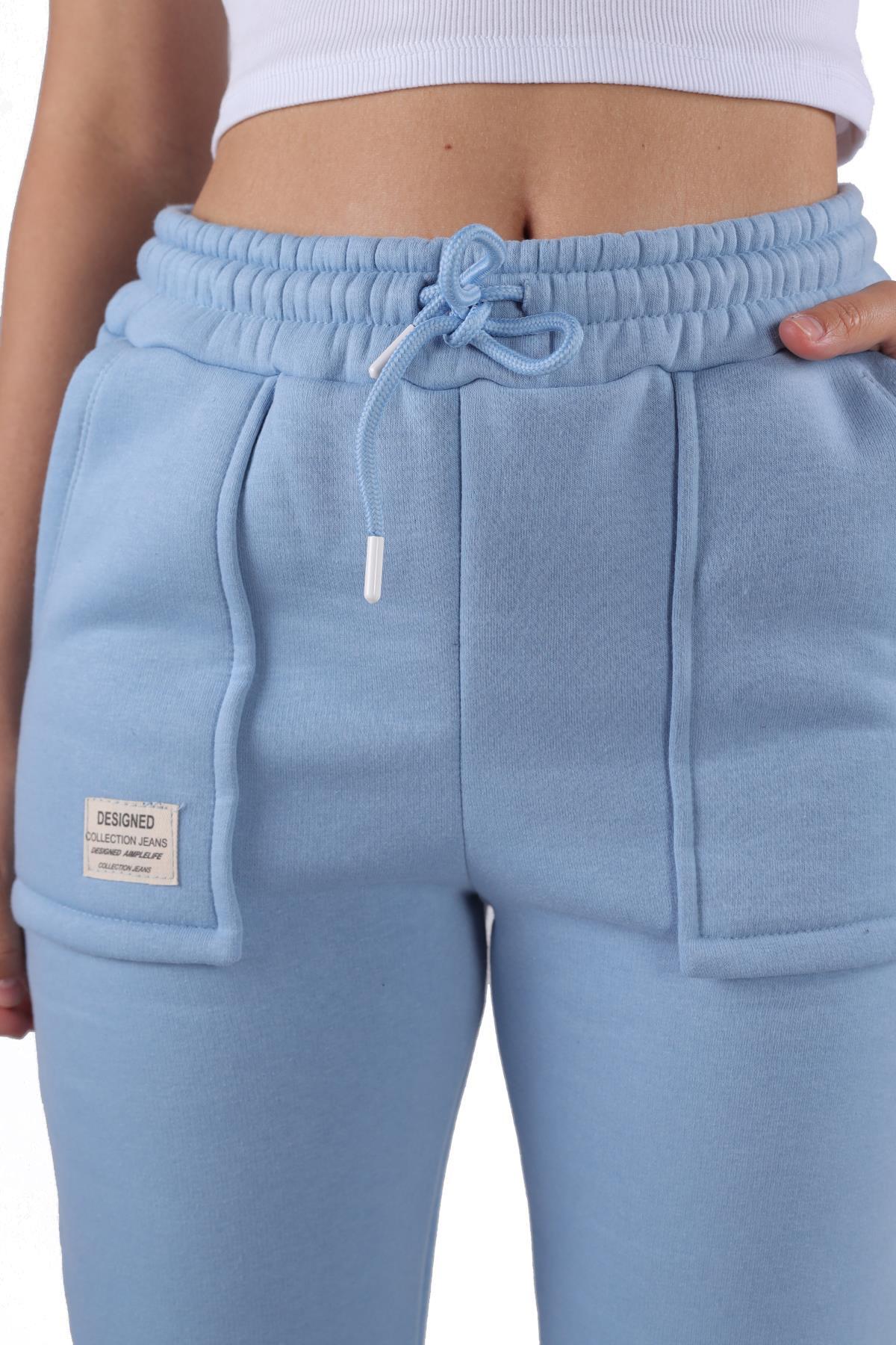 Bebe Mavi Paça Fermuar Detay Eşofman 9146M - 4