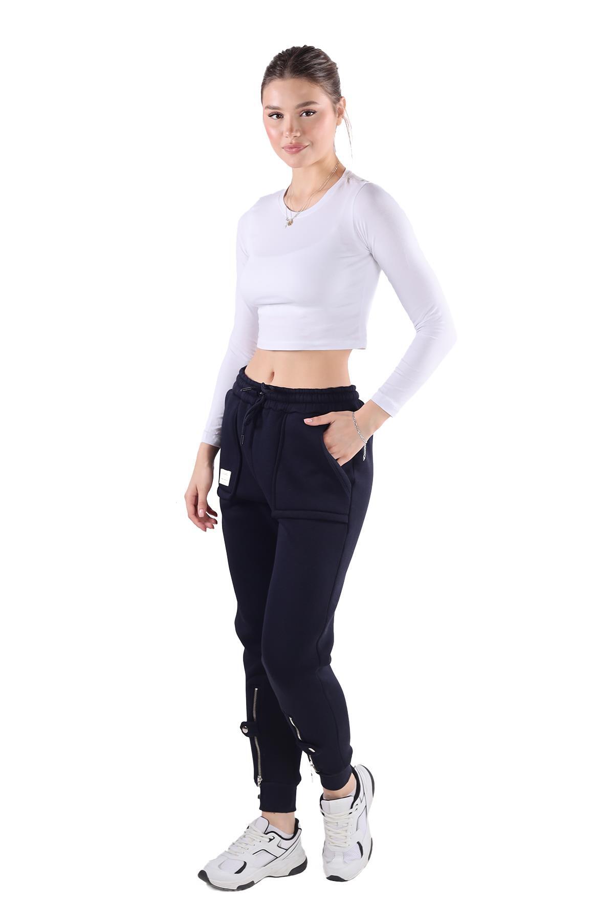 9146M Paça Fermuar Detay Slim Fit Eşofman Laci - 7