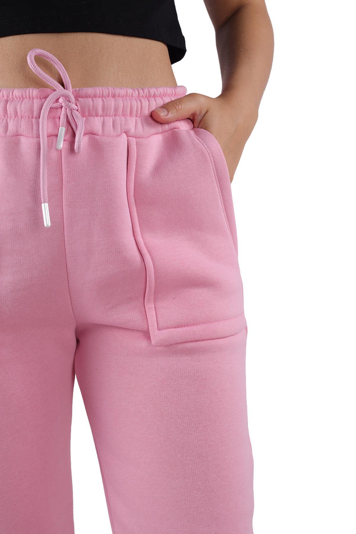 Pembe Paça Fermuar Detay Eşofman 9146M - 8