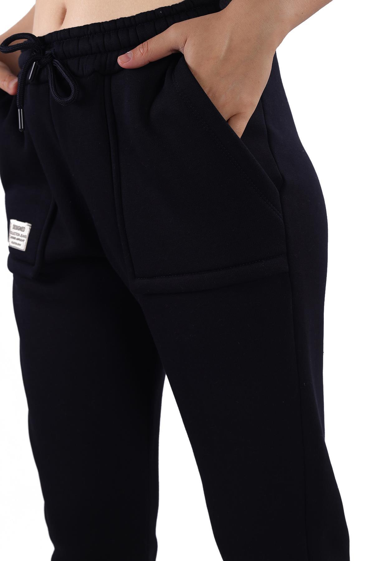 Siyah Paça Fermuar Detay Eşofman 9146M - 7