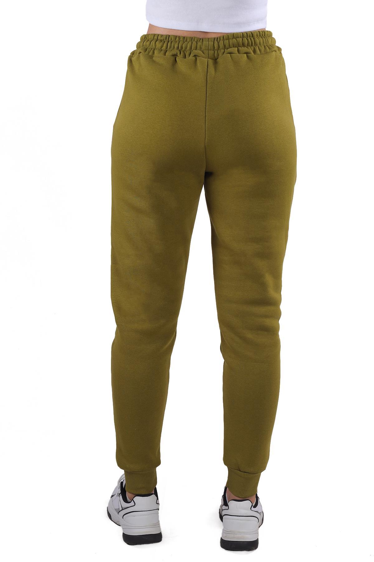 Yağ Yeşili Paça Fermuar Detay Eşofman 9146M - 5