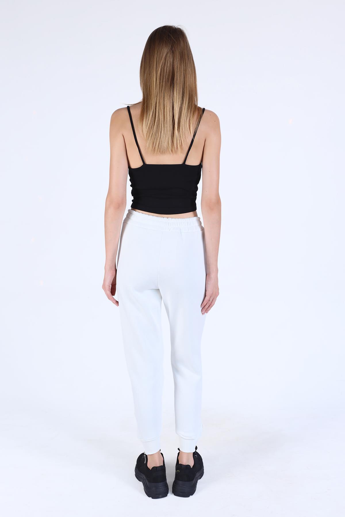 Ekru Ön Çima Detay Paça Fermuarlı Eşofman 9147M - 8