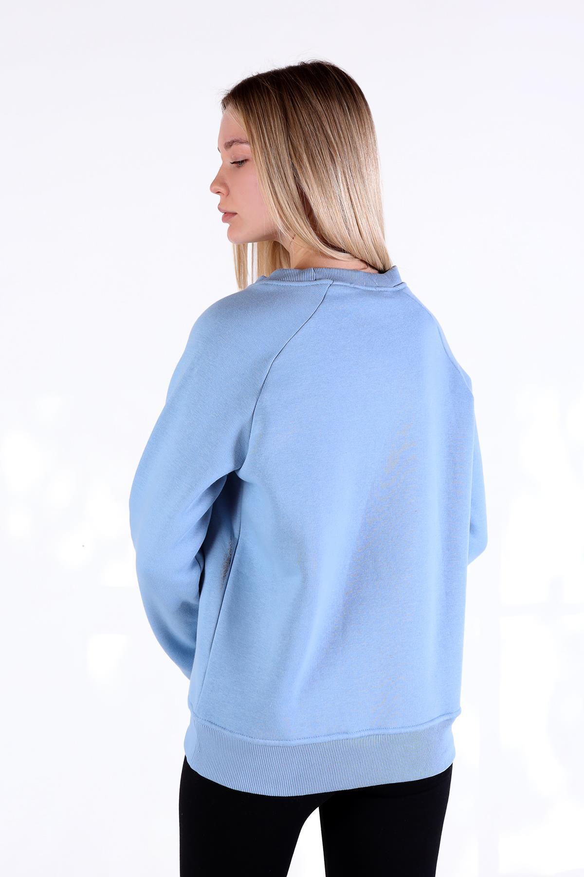 Bebe Mavi Whıte Fox Baskı Sweat 9149M - 5