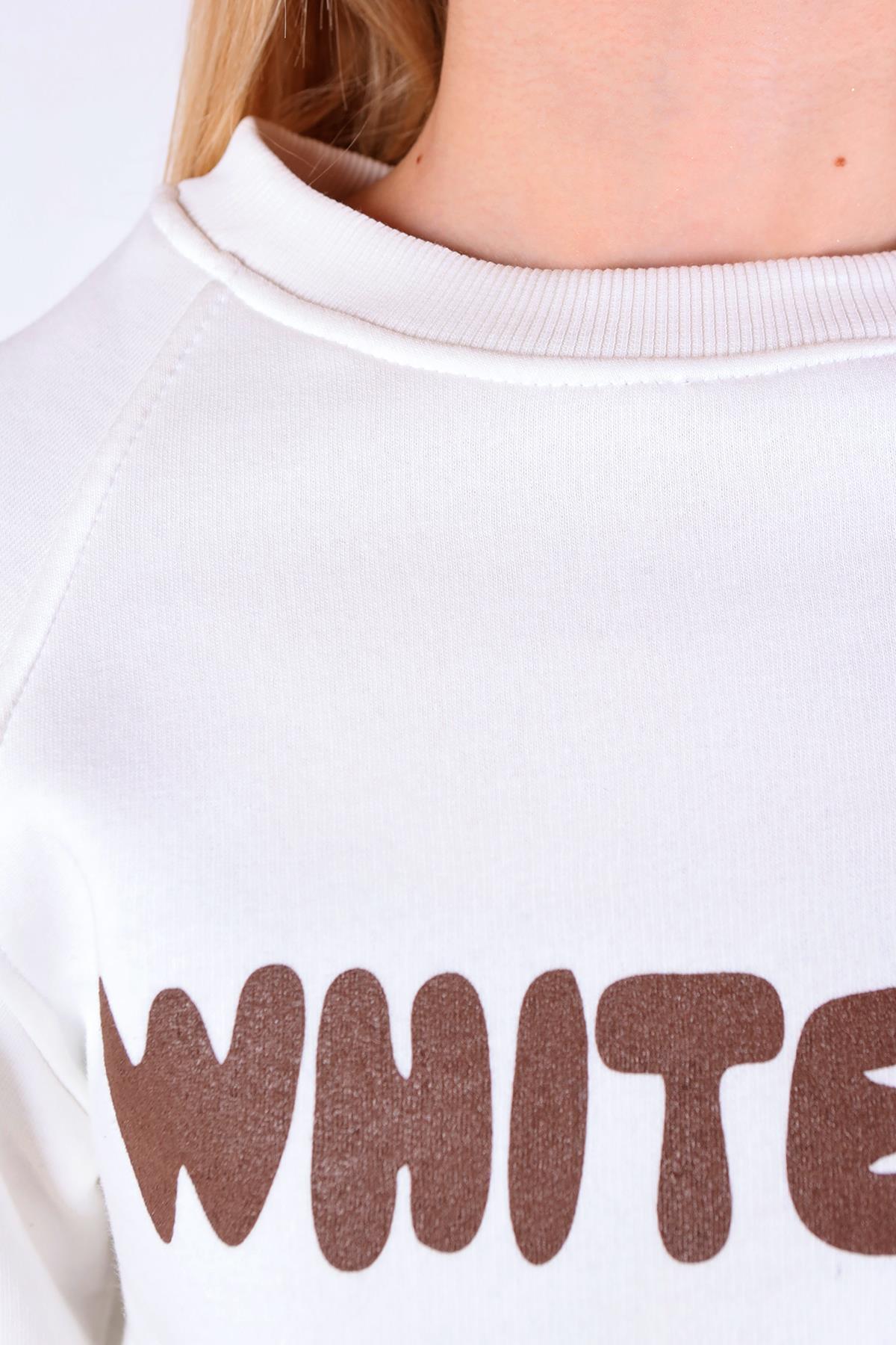 Ekru Whıte Fox Baskı Sweat 9149M - 6
