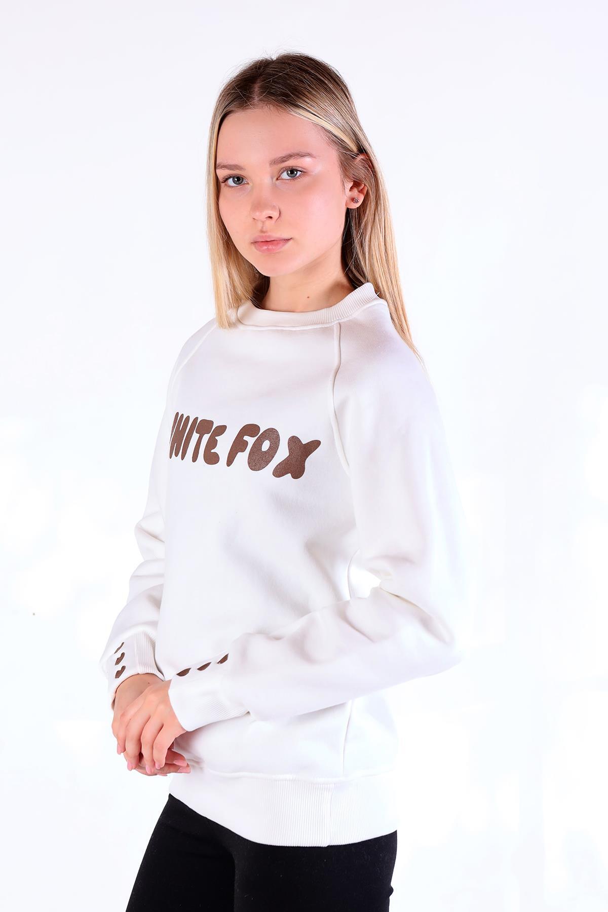 Ekru Whıte Fox Baskı Sweat 9149M - 3