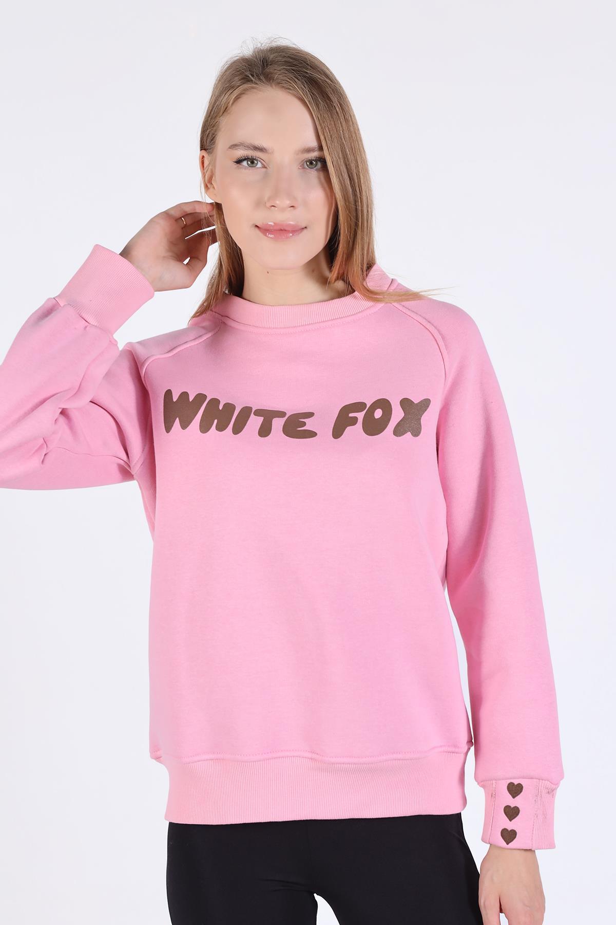 Pembe Whıte Fox Baskı Sweat 9149M - 1