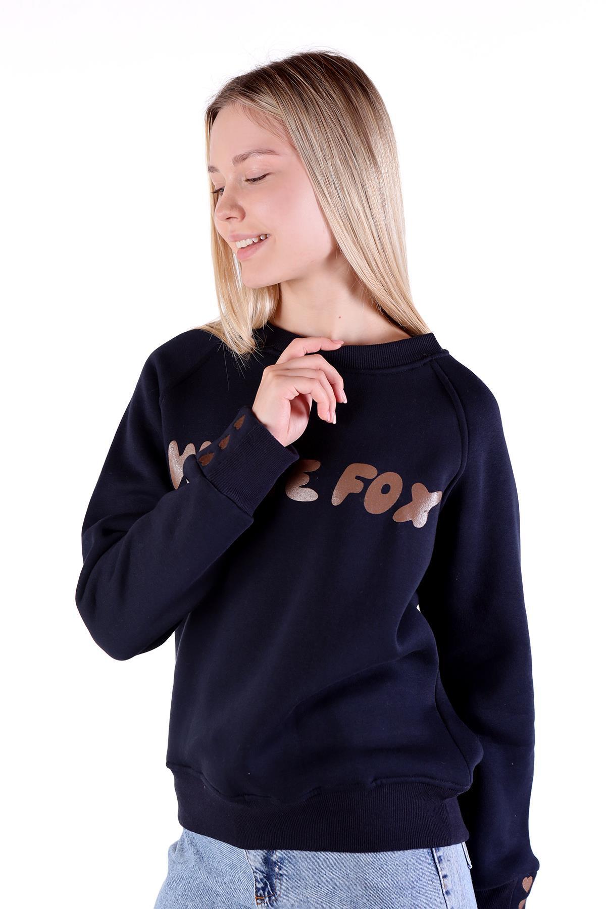 Siyah Whıte Fox Baskı Sweat 9149M - 7