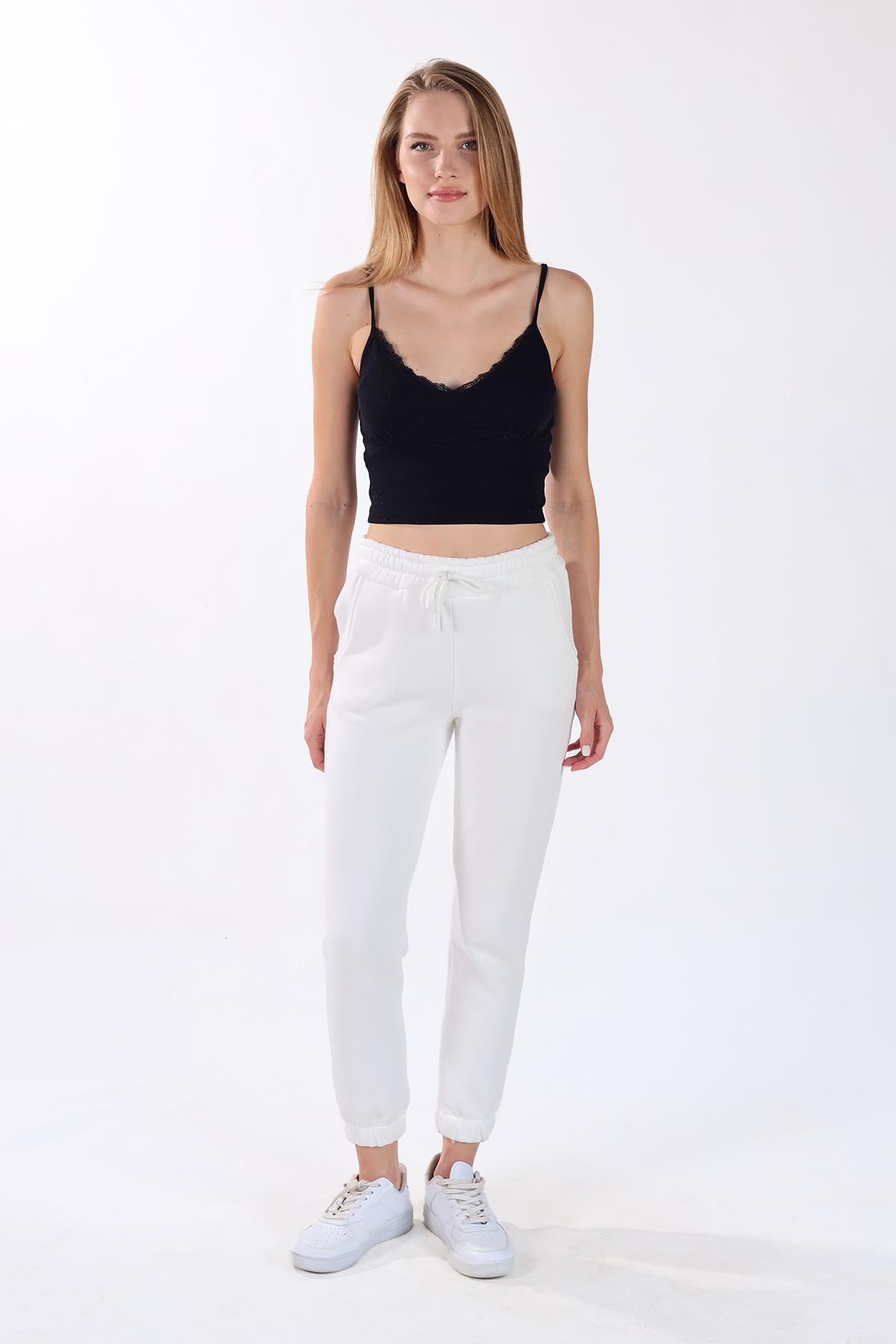 9151M Paça Lastik Cepli Eşofman Ekru - 7