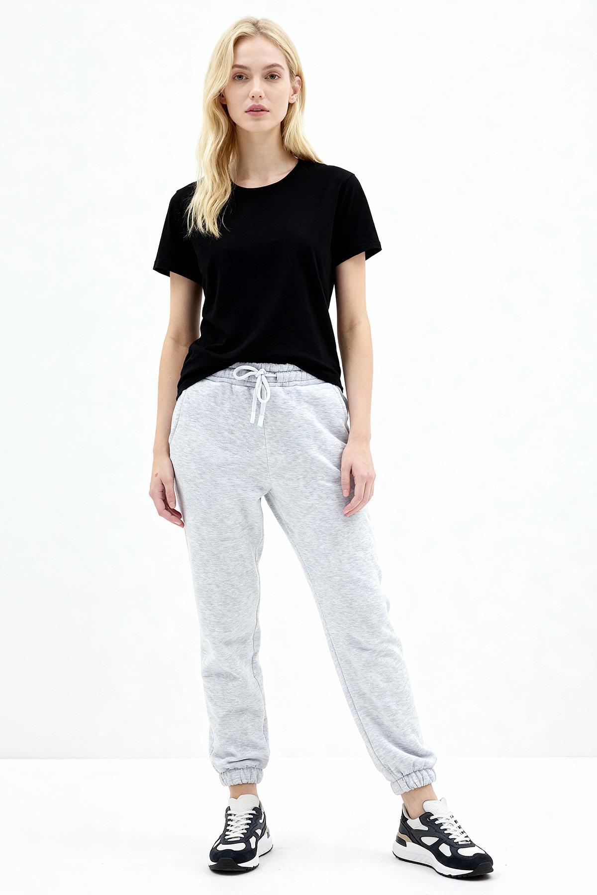 Karmelanj Paçası Lastikli Kadın Jogger Eşofman Altı TCR-9151M 