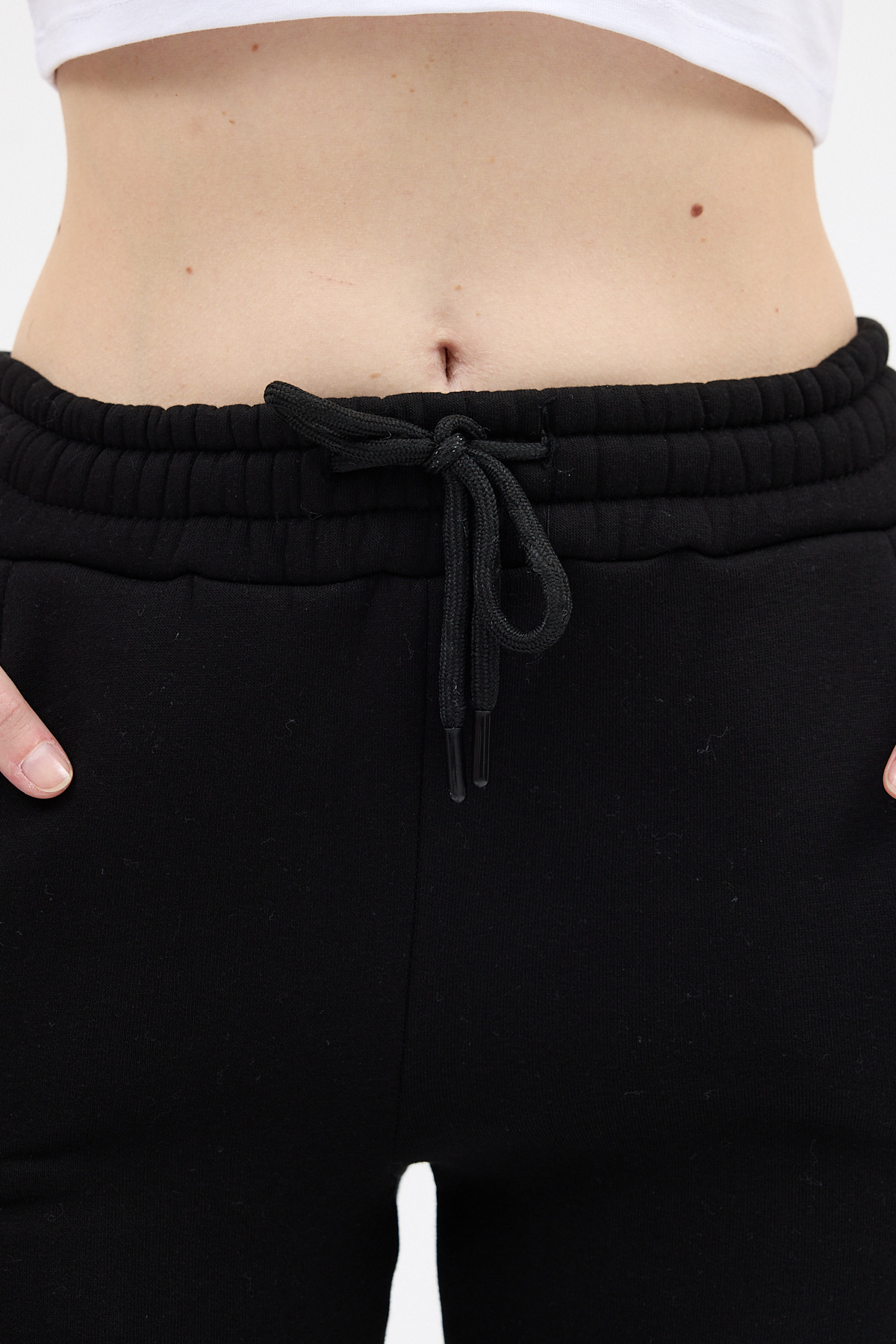 Siyah Paçası Lastikli Kadın Jogger Eşofman Altı TCR-9151M - 4