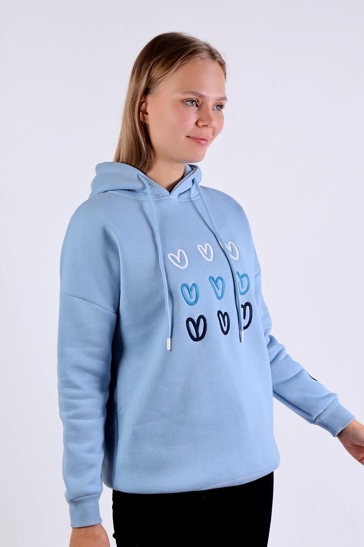 Mavi Kalp Nakışlı Sweat 9154M - 8