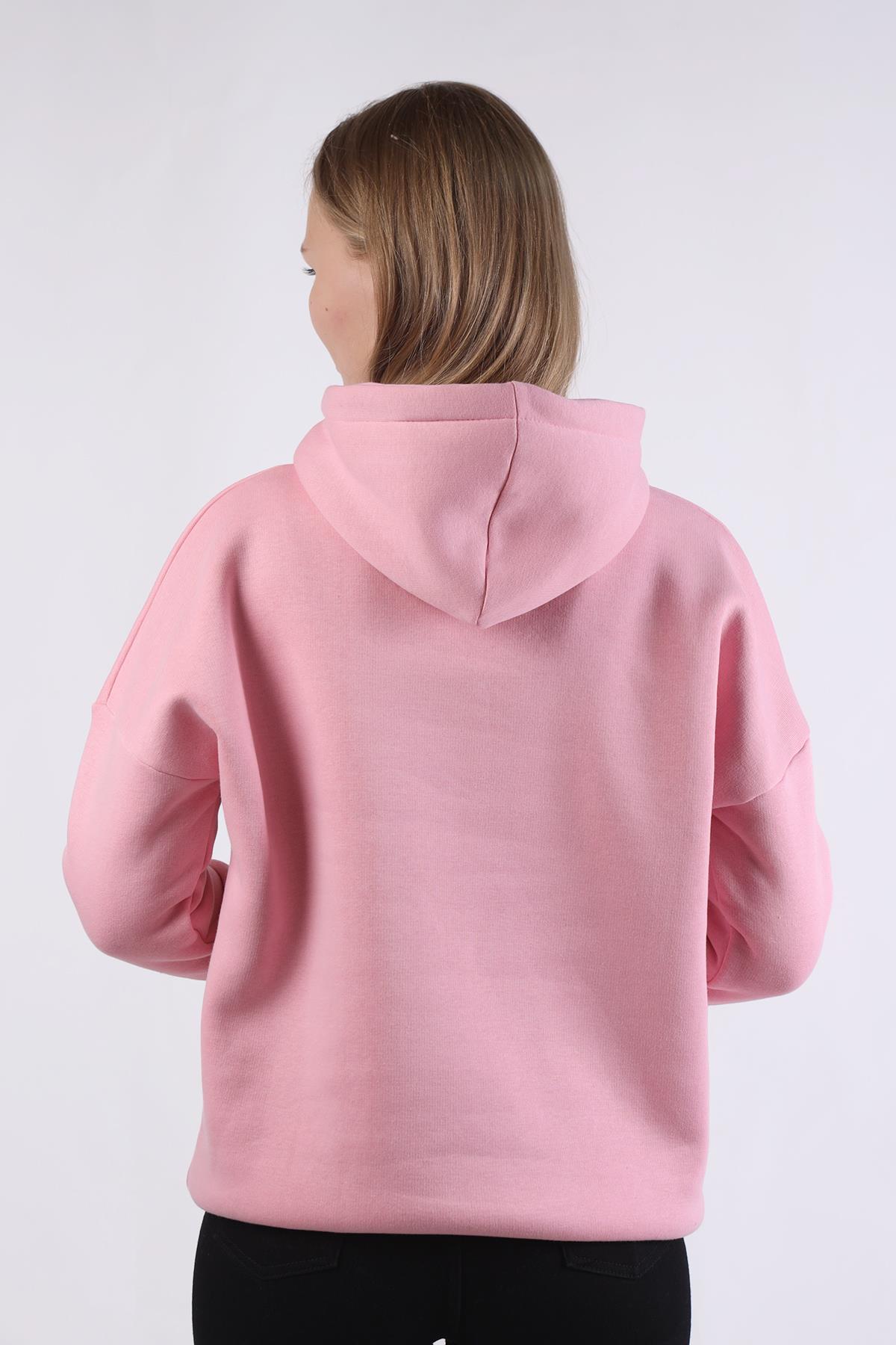 Pembe Kalp Nakışlı Sweat 9154M - 5