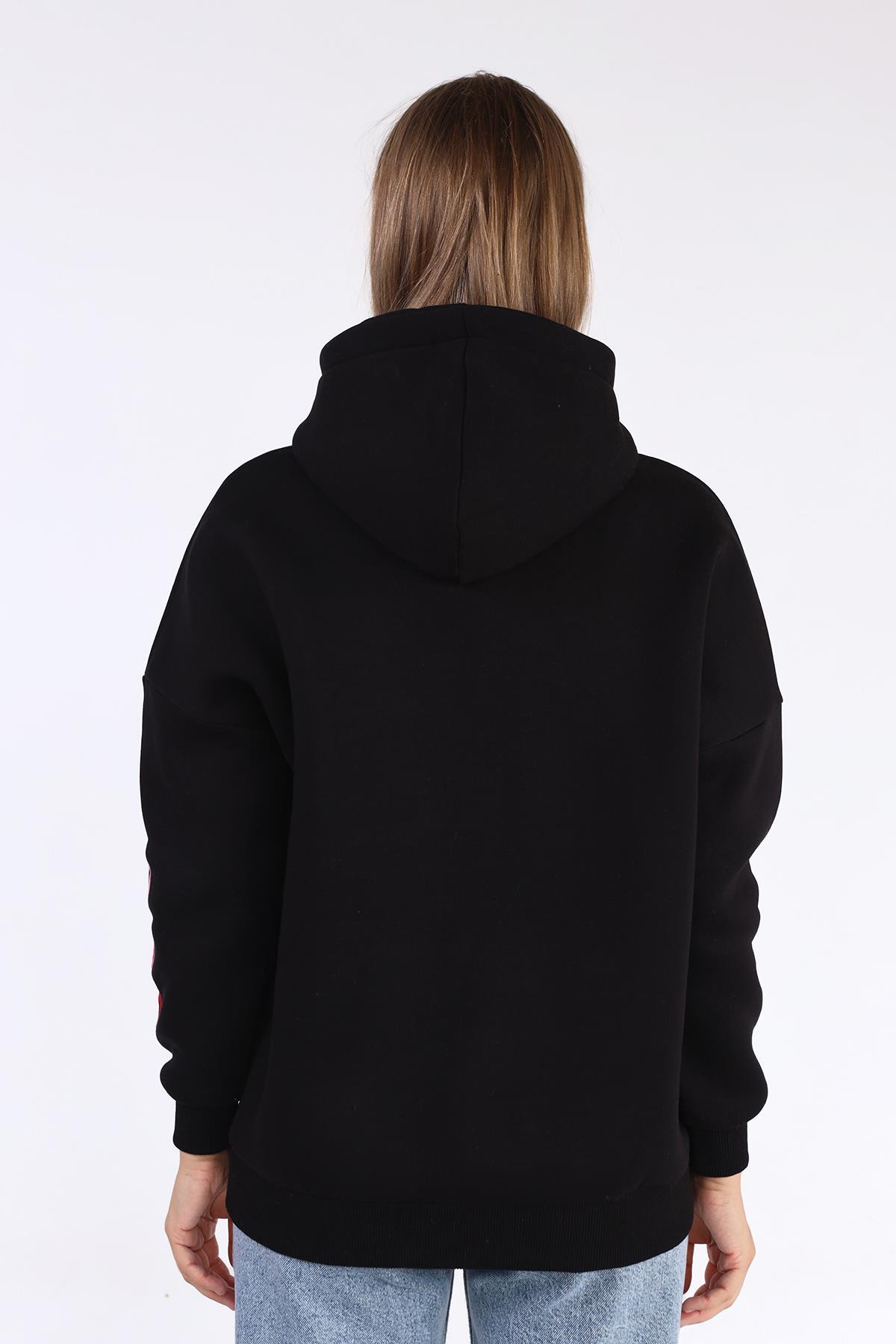 Siyah Kalp Nakışlı Sweat 9154M - 10
