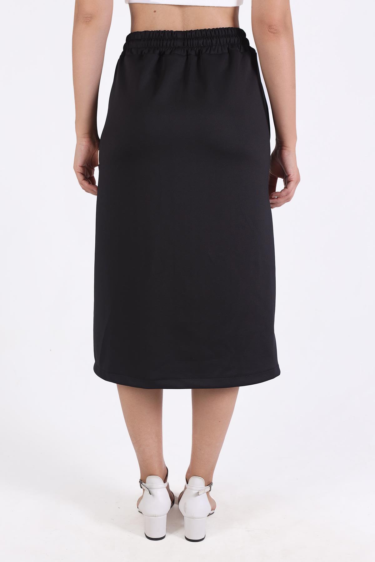 Siyah Bel Bağlama Detay Etek 9156M - 5