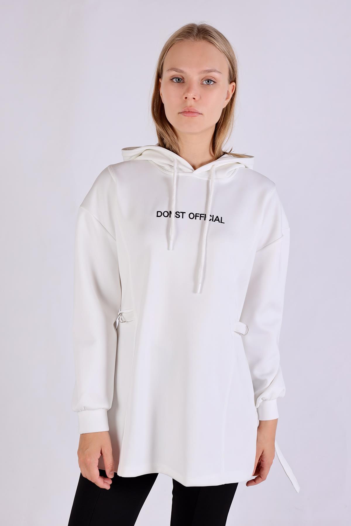 Beyaz Yazı Detay Tunik 9158M - 1