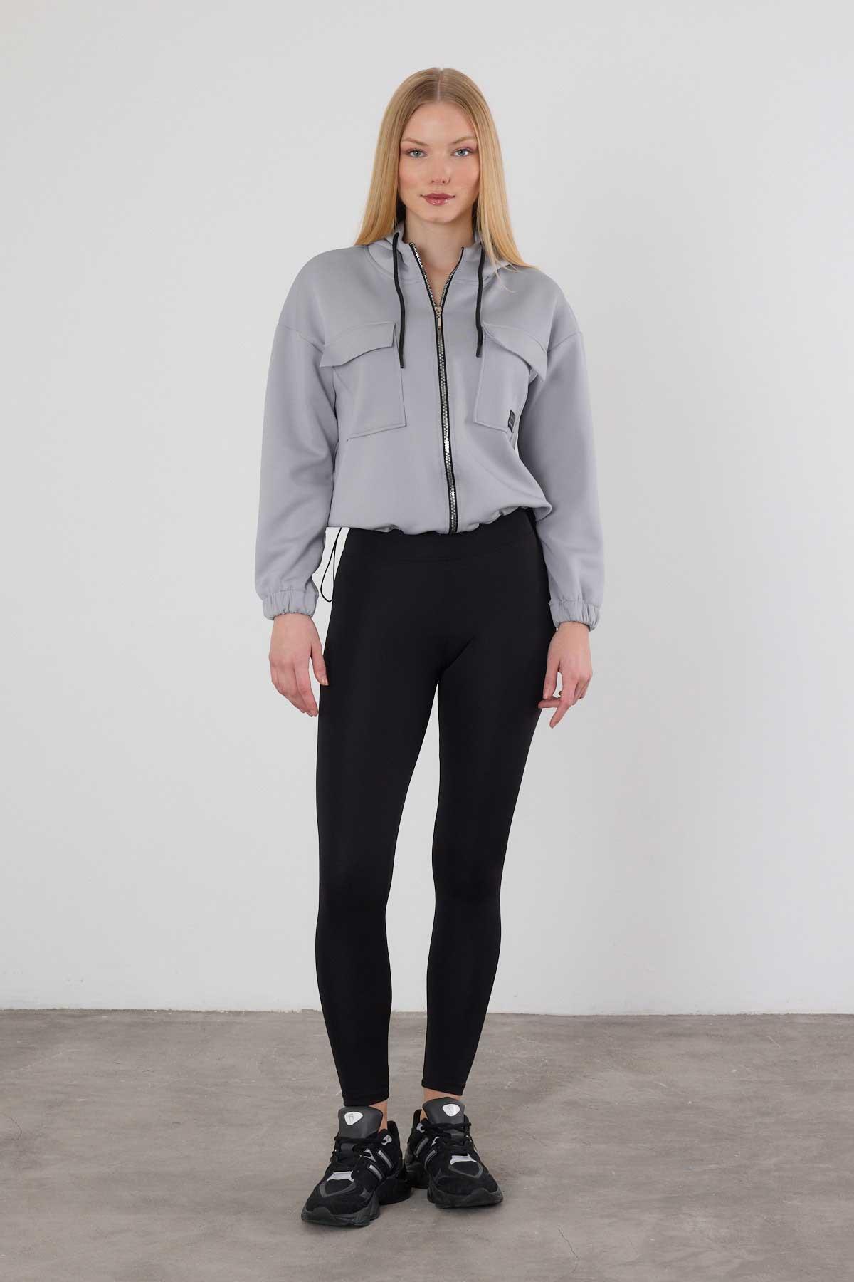 9159M Dalgıç Detay Cepli Sweat Gri - RAYS